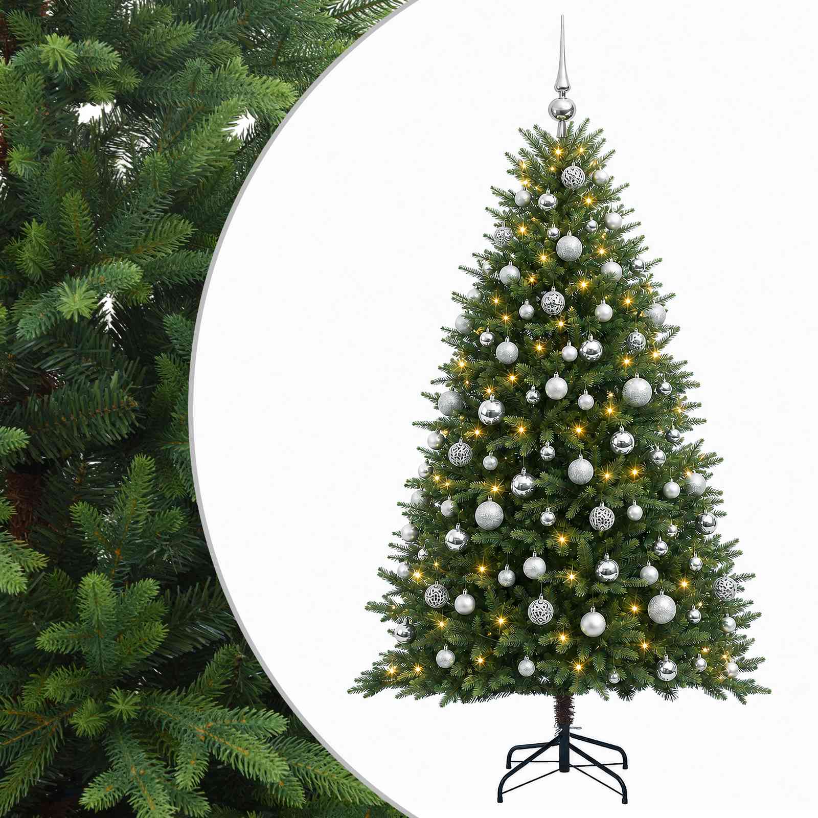vidaXL Künstlicher Weihnachtsbaum mit Kugel 180 cm 300 LEDs – Bild 2