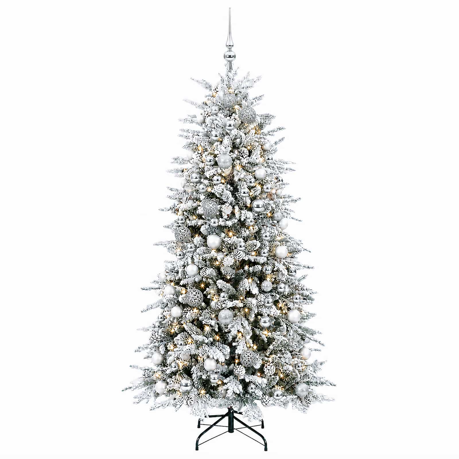 Umetno Zložljivo Božično Drevo 180 cm 300 LED Toplo bela