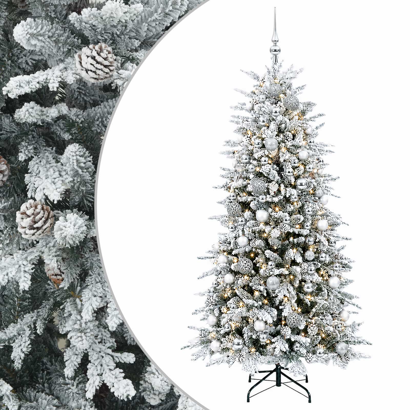 Umetno Zložljivo Božično Drevo 240 cm 300 LED Toplo bela