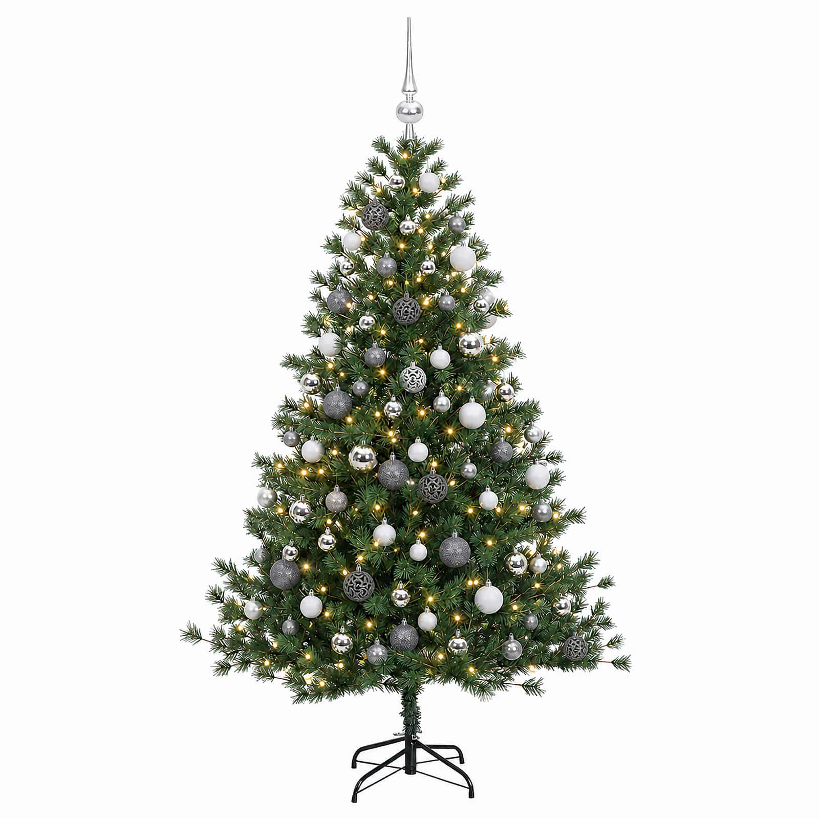 Umetna božična jelka z bučko 240 cm 300 LED Toplo bela