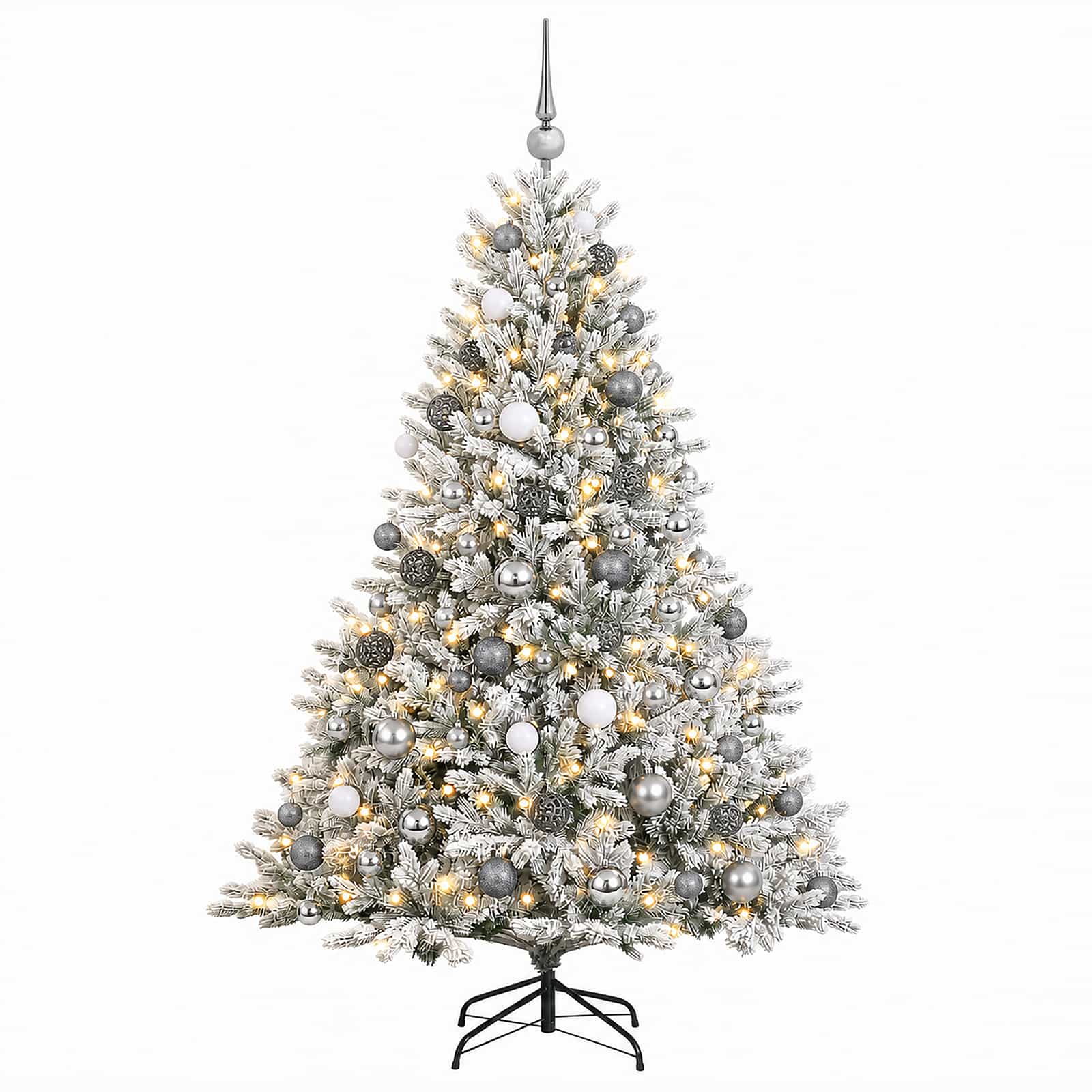 Umetna božična jelka z bučko 180 cm 300 LED Toplo bela