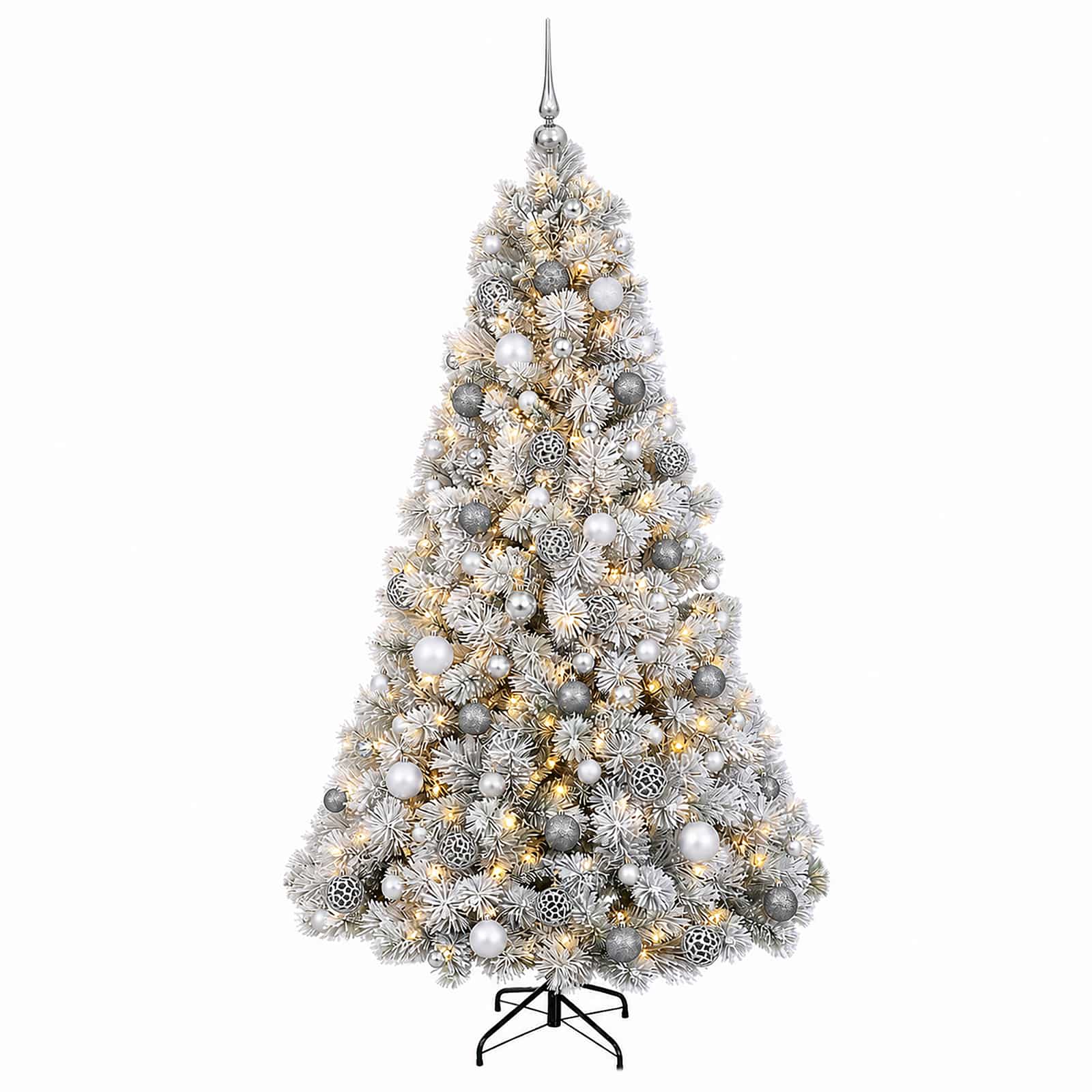 Umetna božična jelka z bučko 180 cm 300 LED Toplo bela
