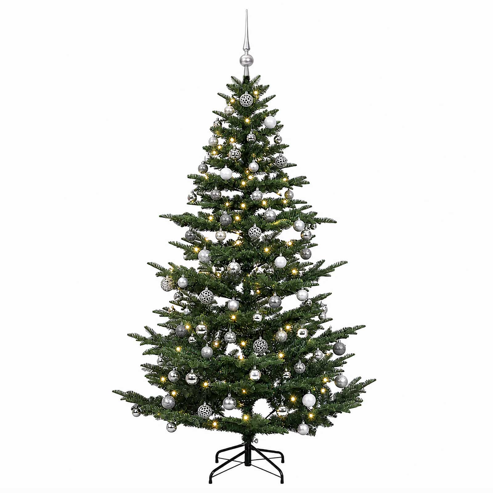 Umetna božična jelka z bučko 180 cm 300 LED Toplo bela