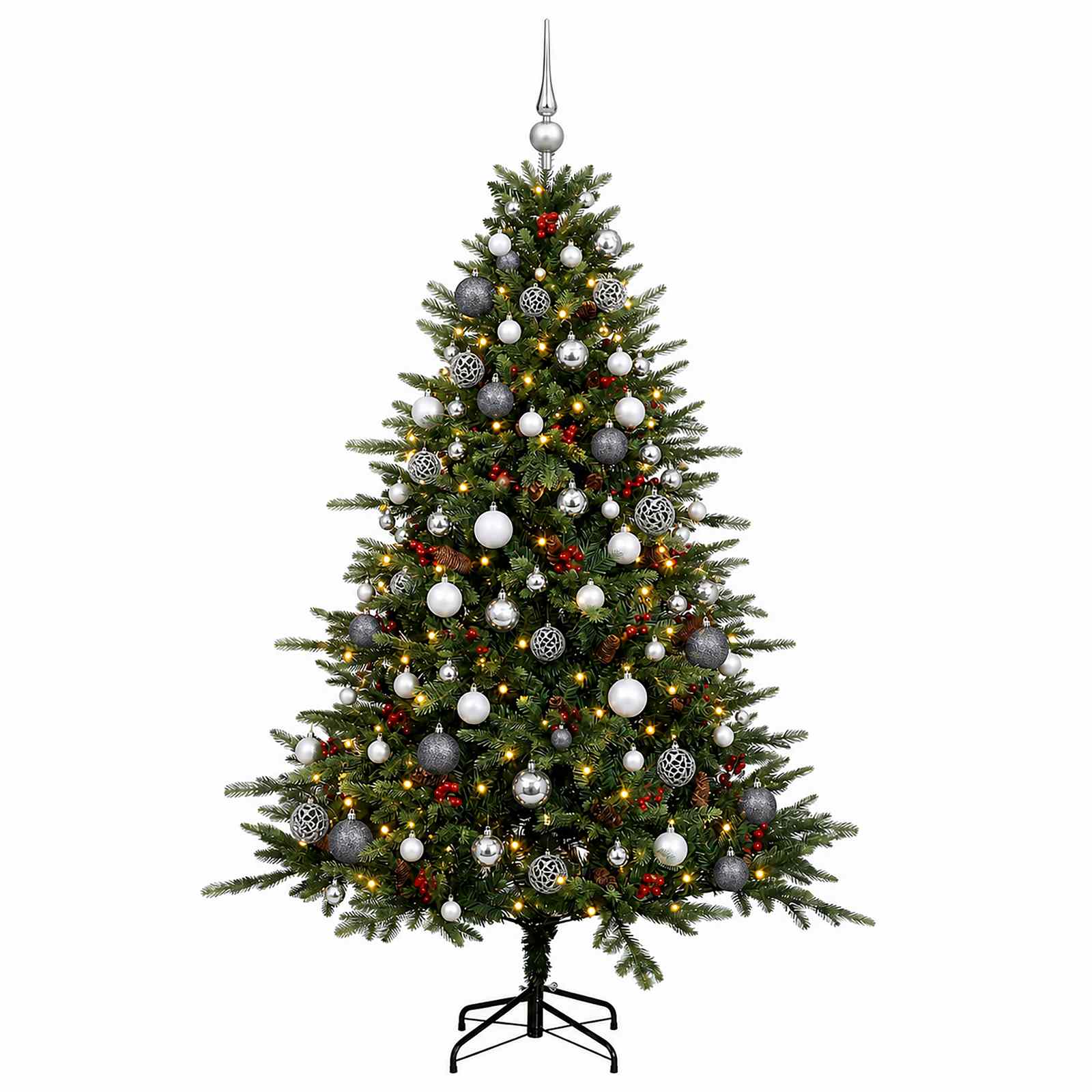 Umetna božična jelka z bučko 240 cm 300 LED Toplo bela