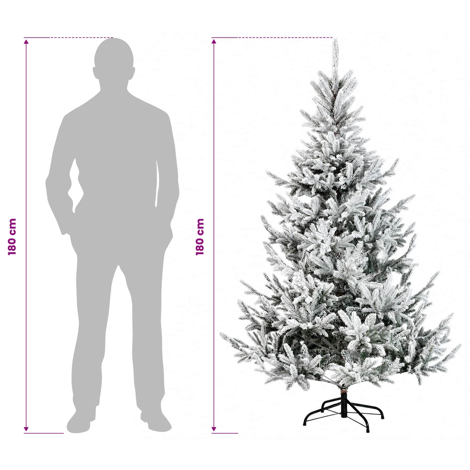 Umetna božična jelka z bučko 180 cm 300 LED Toplo bela