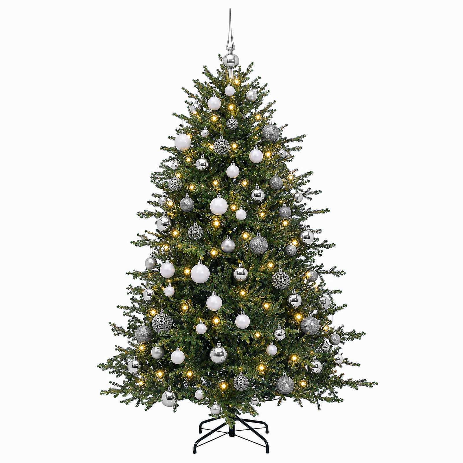 Umetna božična jelka z bučko 240 cm 300 LED Toplo bela