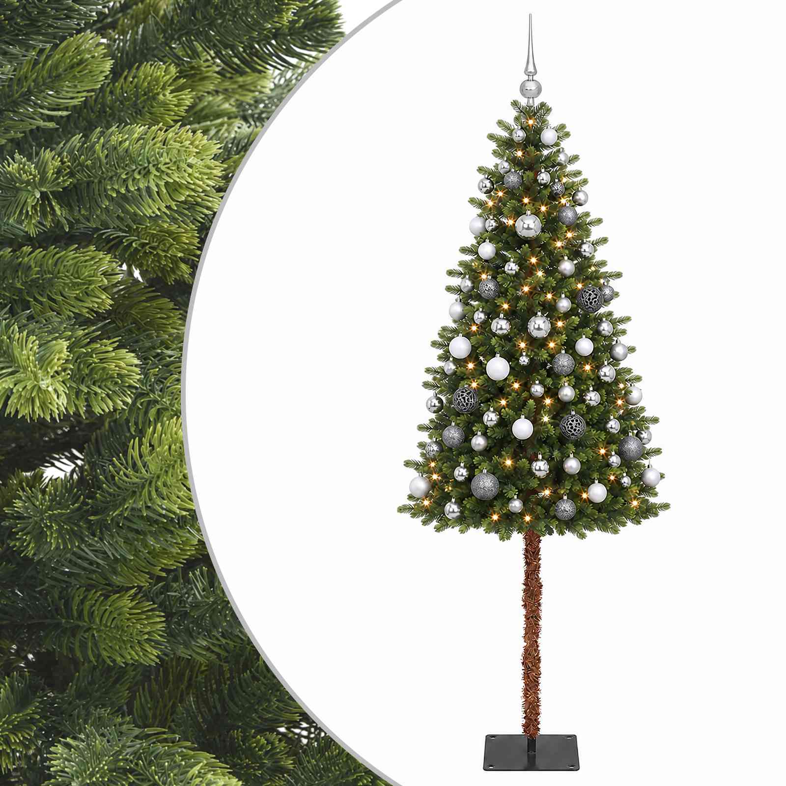 Umjetno božično drevo z okrasnimi kroglami 180 cm 300 LED