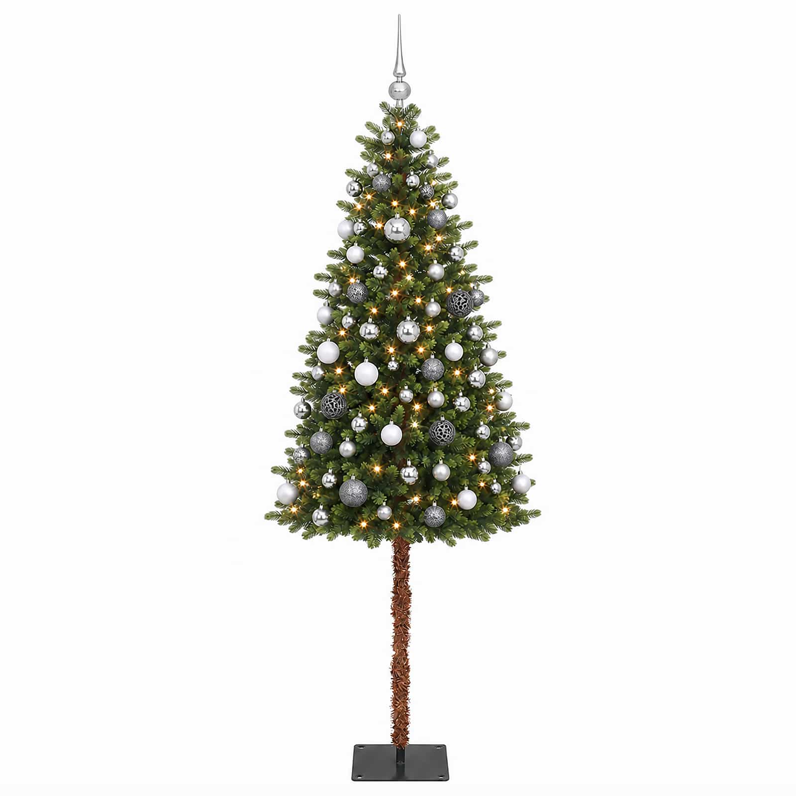 Umjetno božično drevo z okrasnimi kroglami 180 cm 300 LED