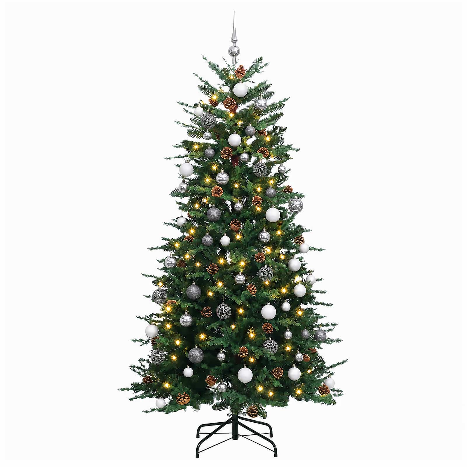 Umetno Zložljivo Božično Drevo 240 cm 300 LED Toplo bela