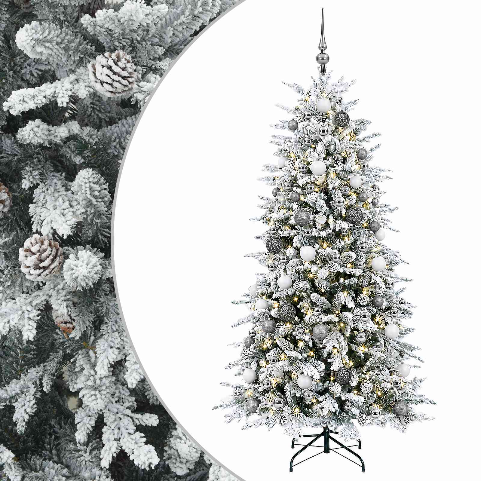 Umetno Zložljivo Božično Drevo 240 cm 300 LED Toplo bela