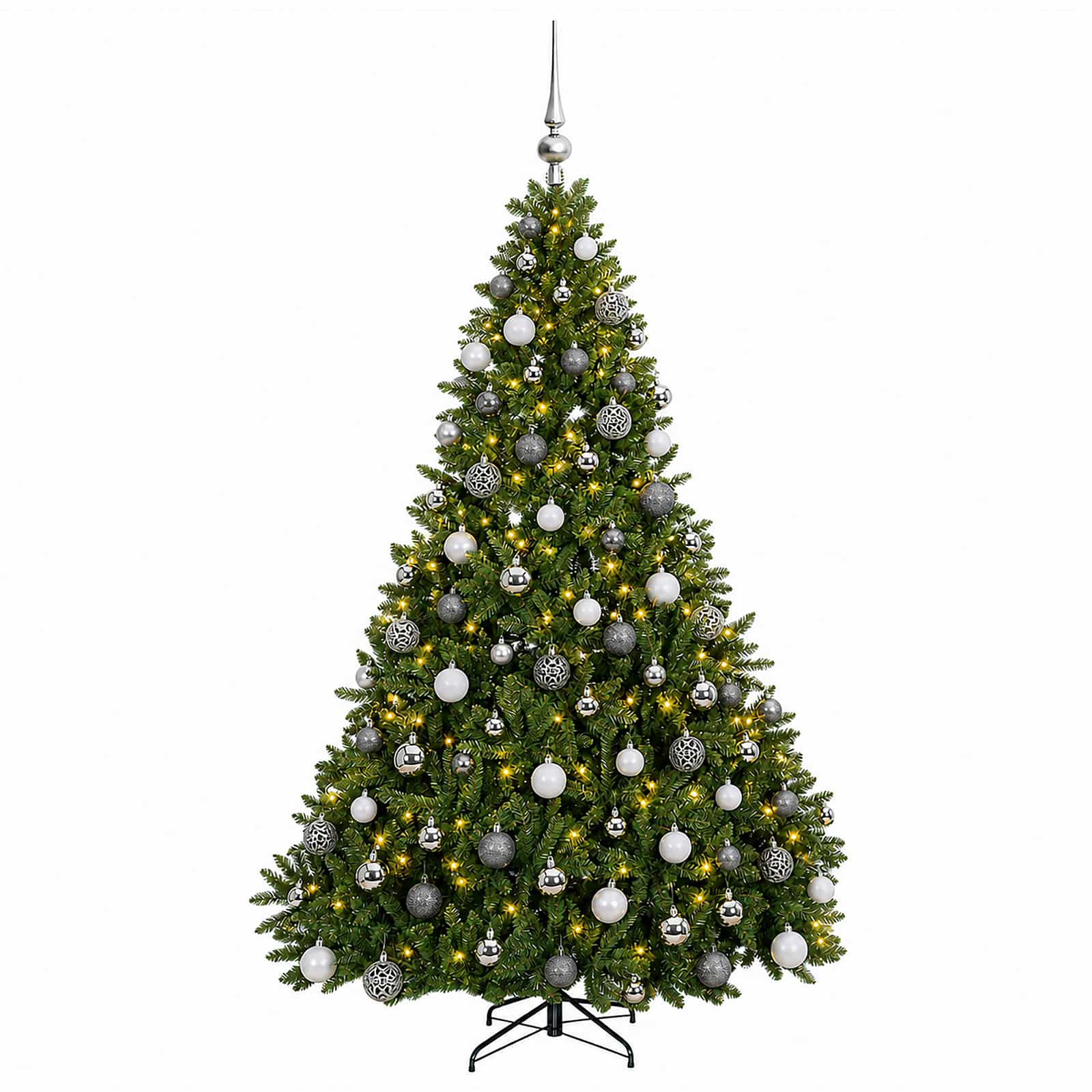 vidaXL Kunstkerstboom lichtgroen met kerstballen 240 cm 300 LED's groen, foto 4