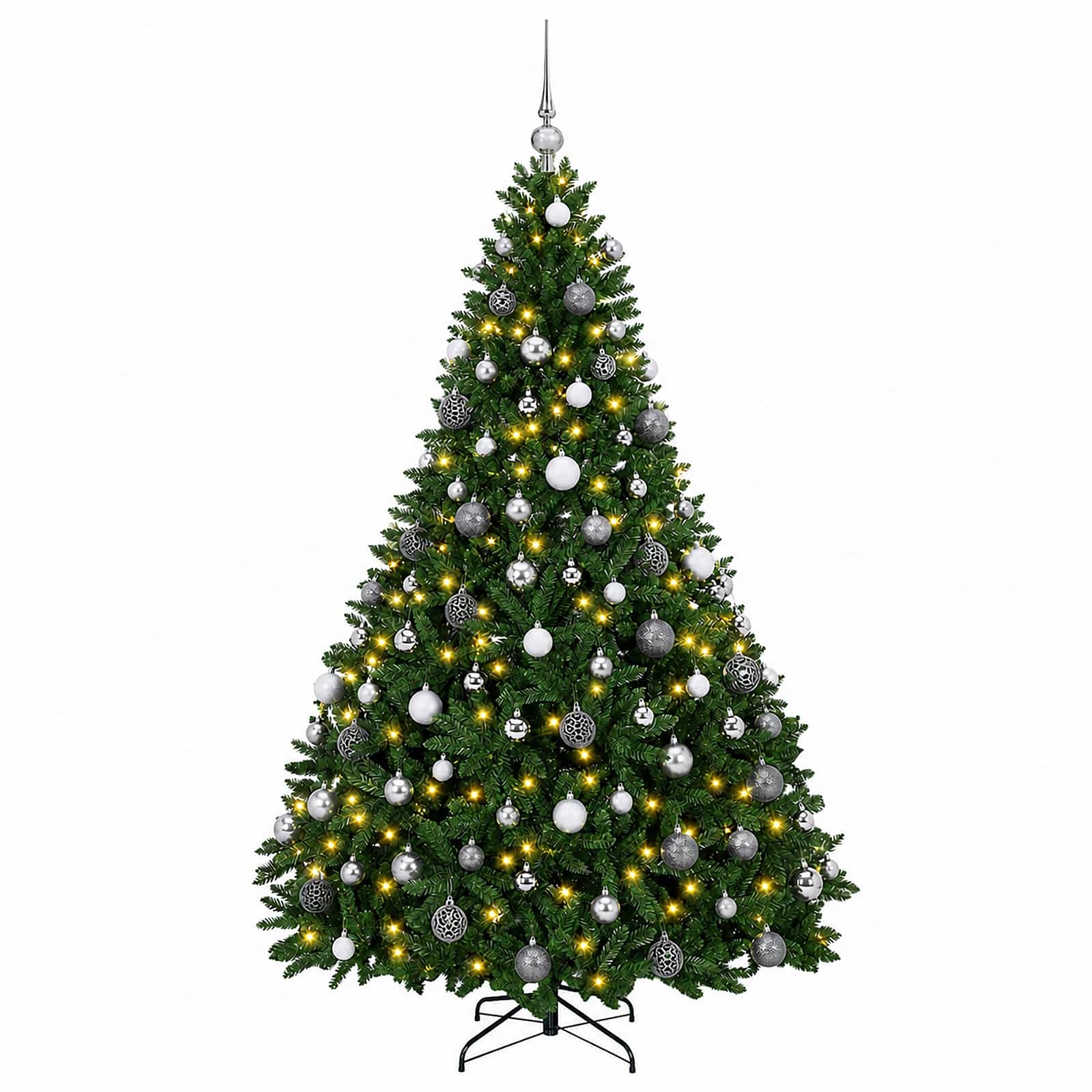 Umetno božično drevesce, srednje zeleno, z bunkicami 180 cm
