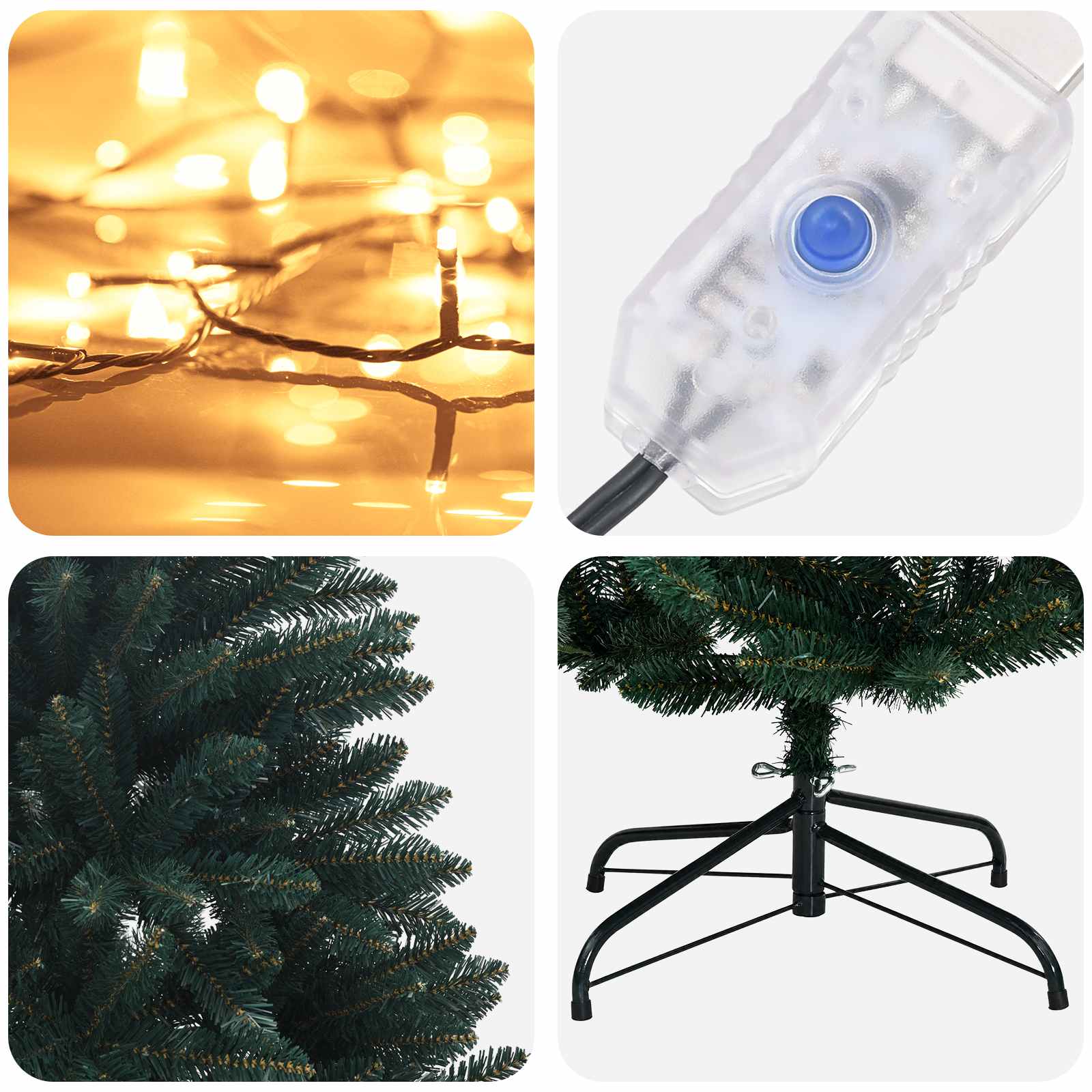 Umetno božično drevesce s tečaji, temno zeleno 270 cm 600 LED