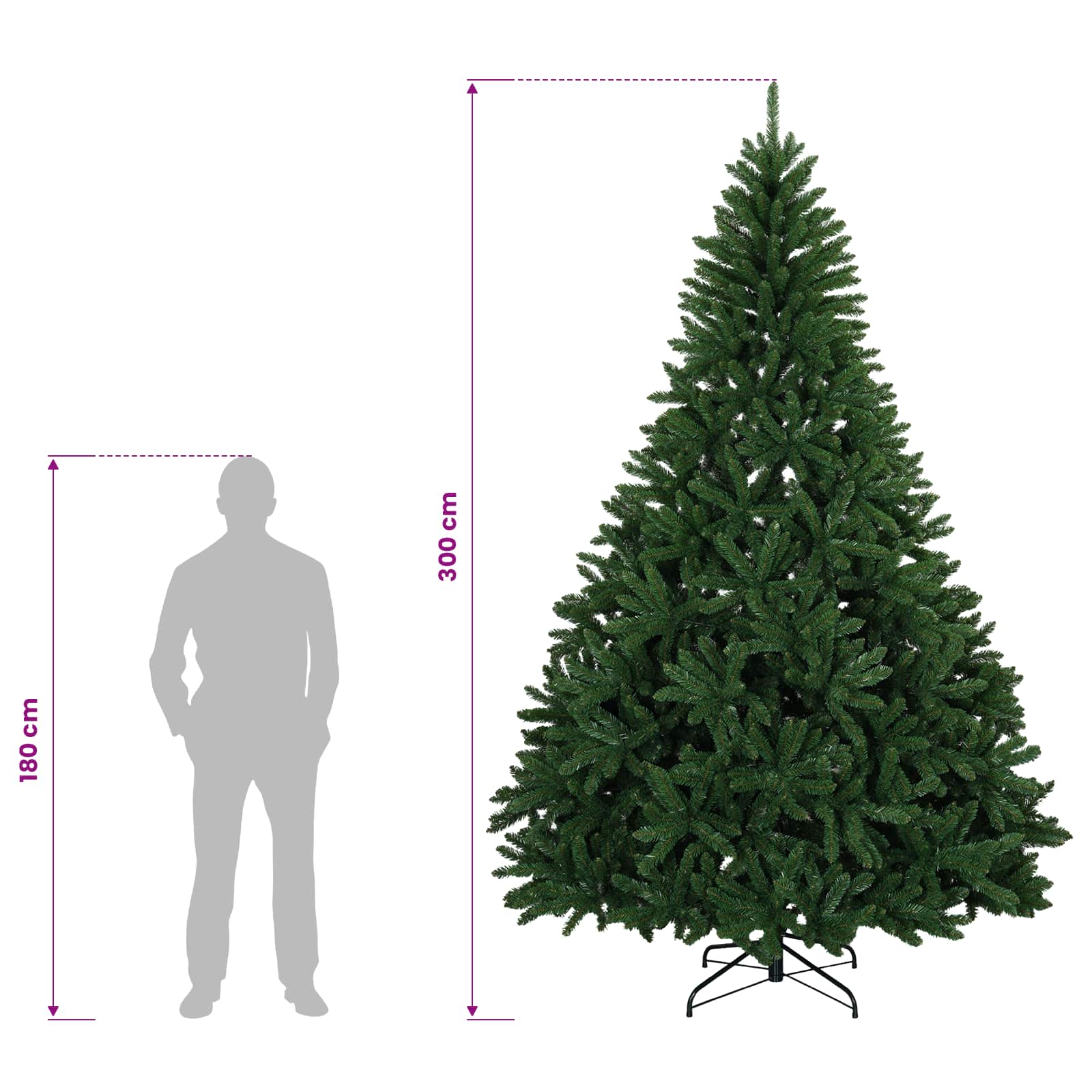 Artificial Christmas Tree Mid with Ornament size guide
