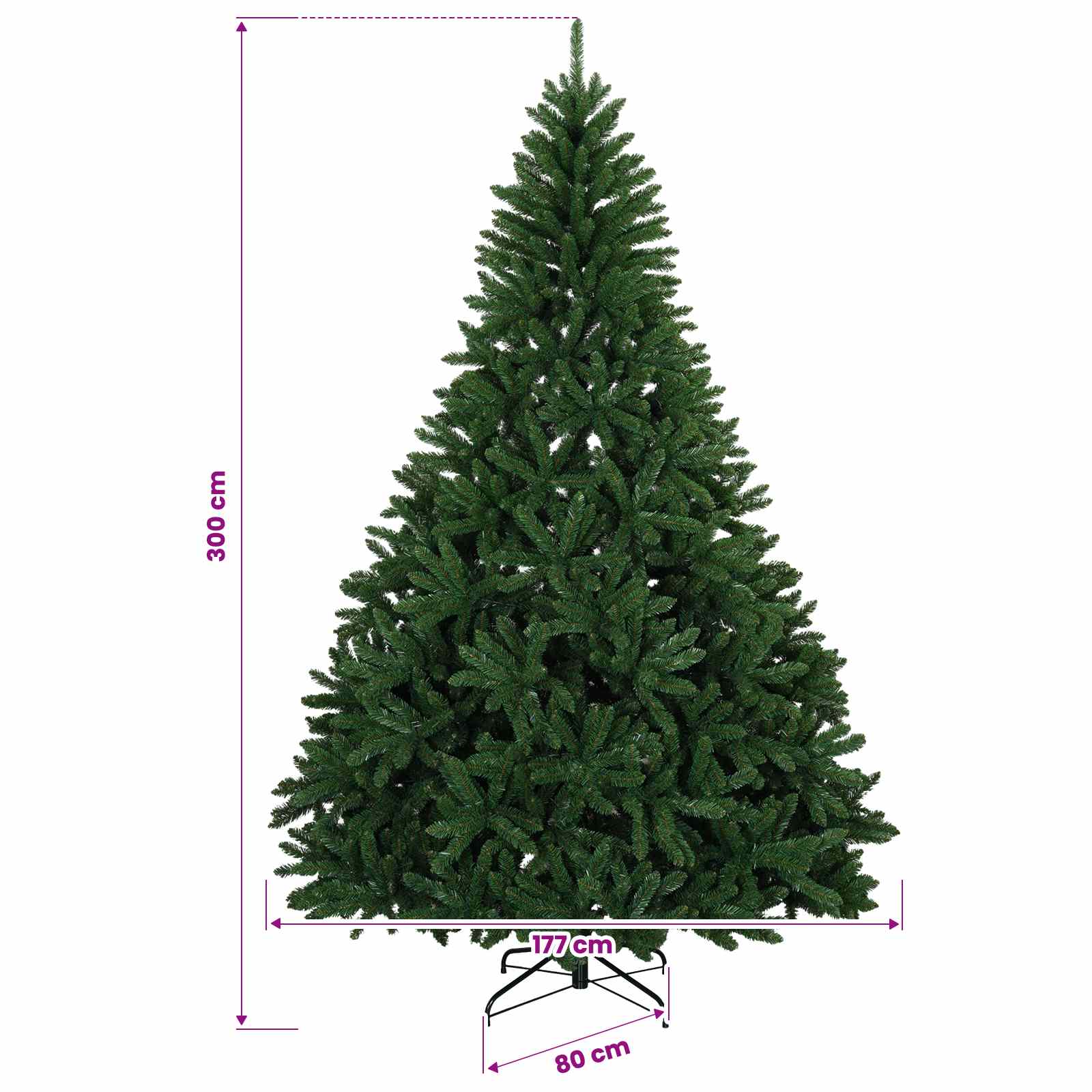 Artificial Christmas Tree Mid with Ornament size guide