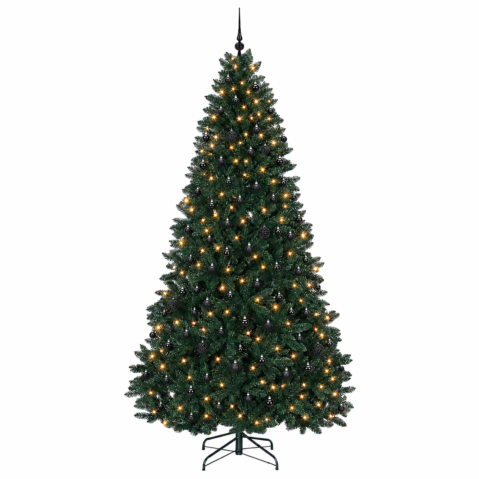 Umetno božično drevesce, temno zeleno, z bučkami 270 cm 600 LED