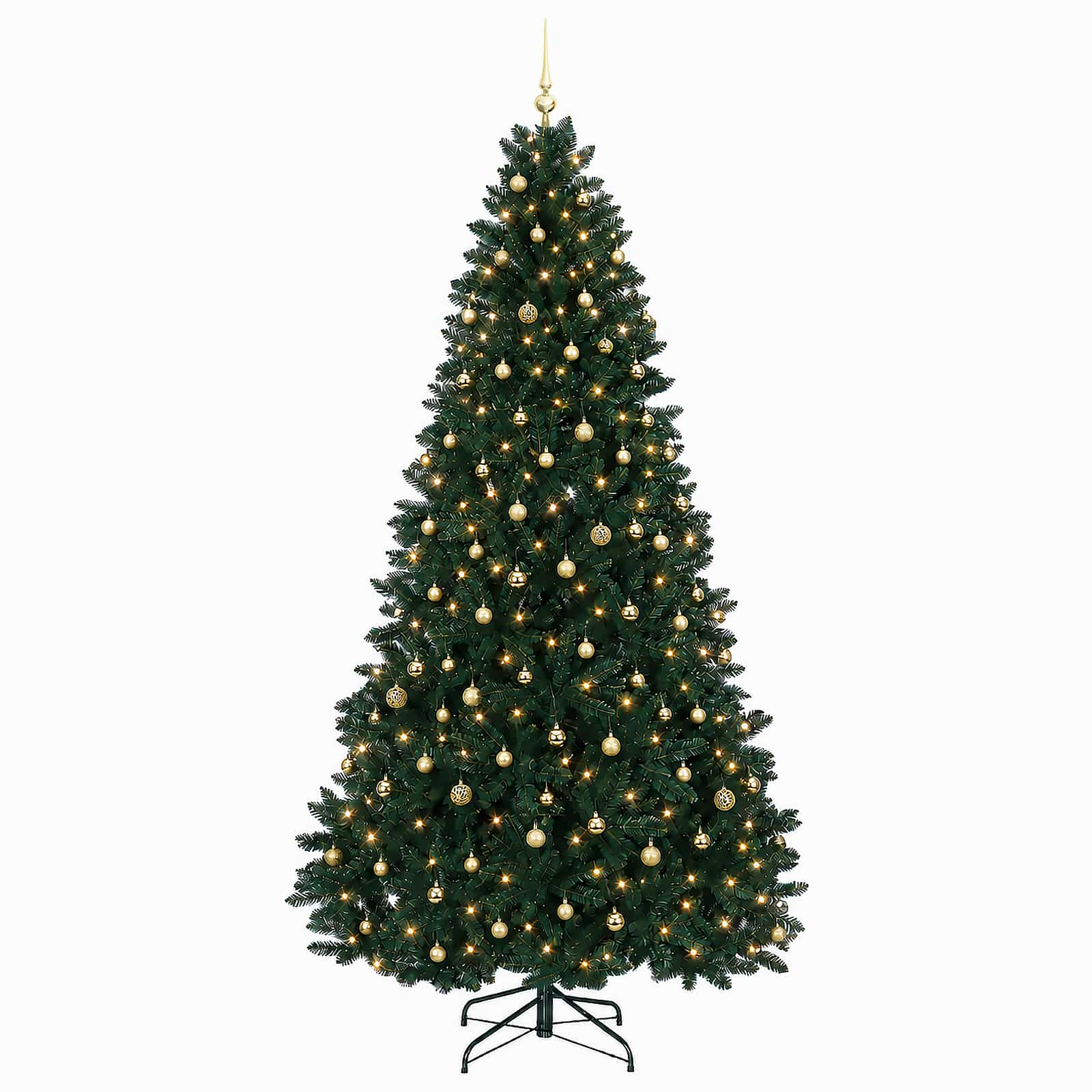 Umetno božično drevesce temno zeleno z okraski 300 cm 600 LED