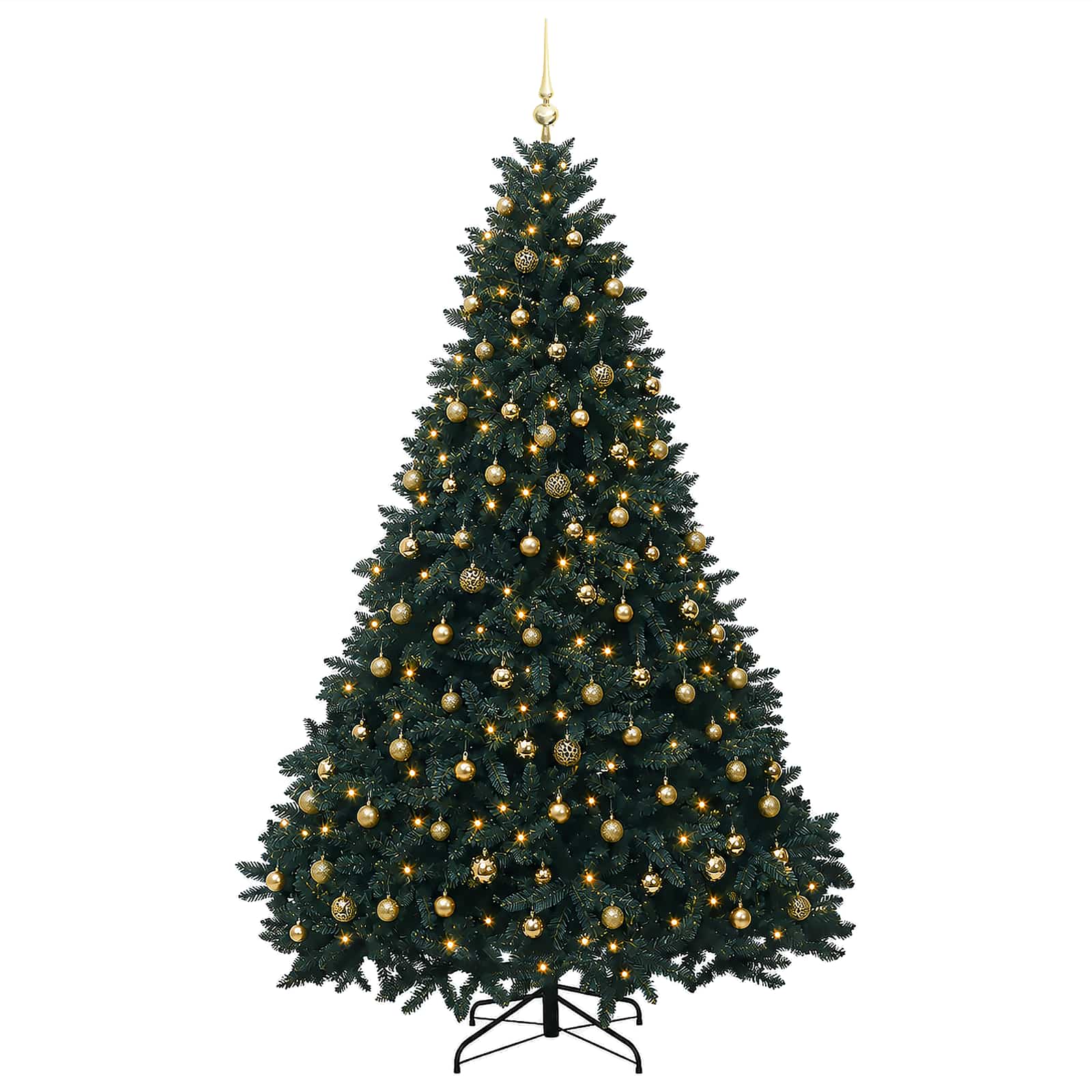 Umetno božično drevesce, temno zeleno, z okraski 300 cm 600 LED