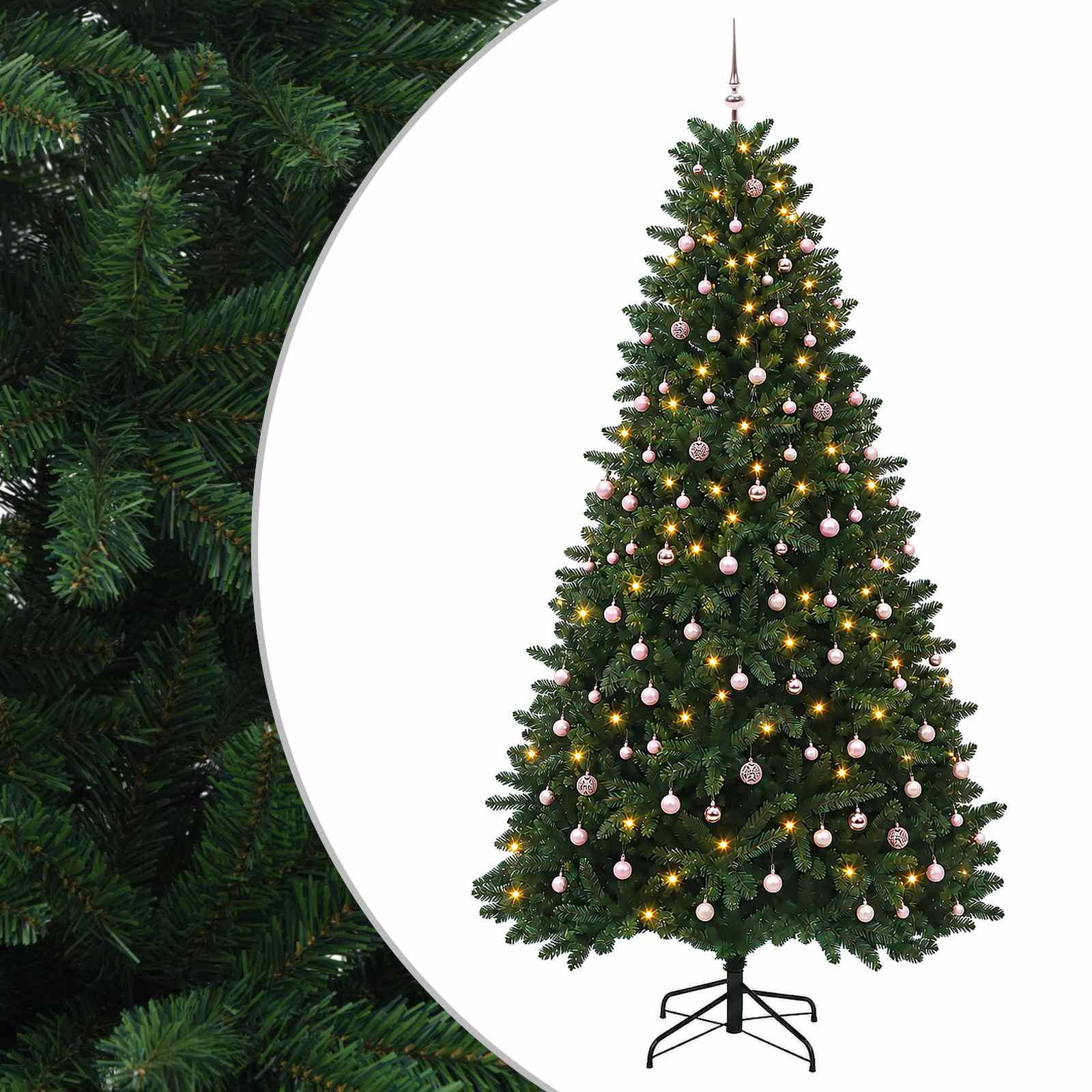 Umetno božično drevesce, srednje zeleno, z bunkicami 300 cm