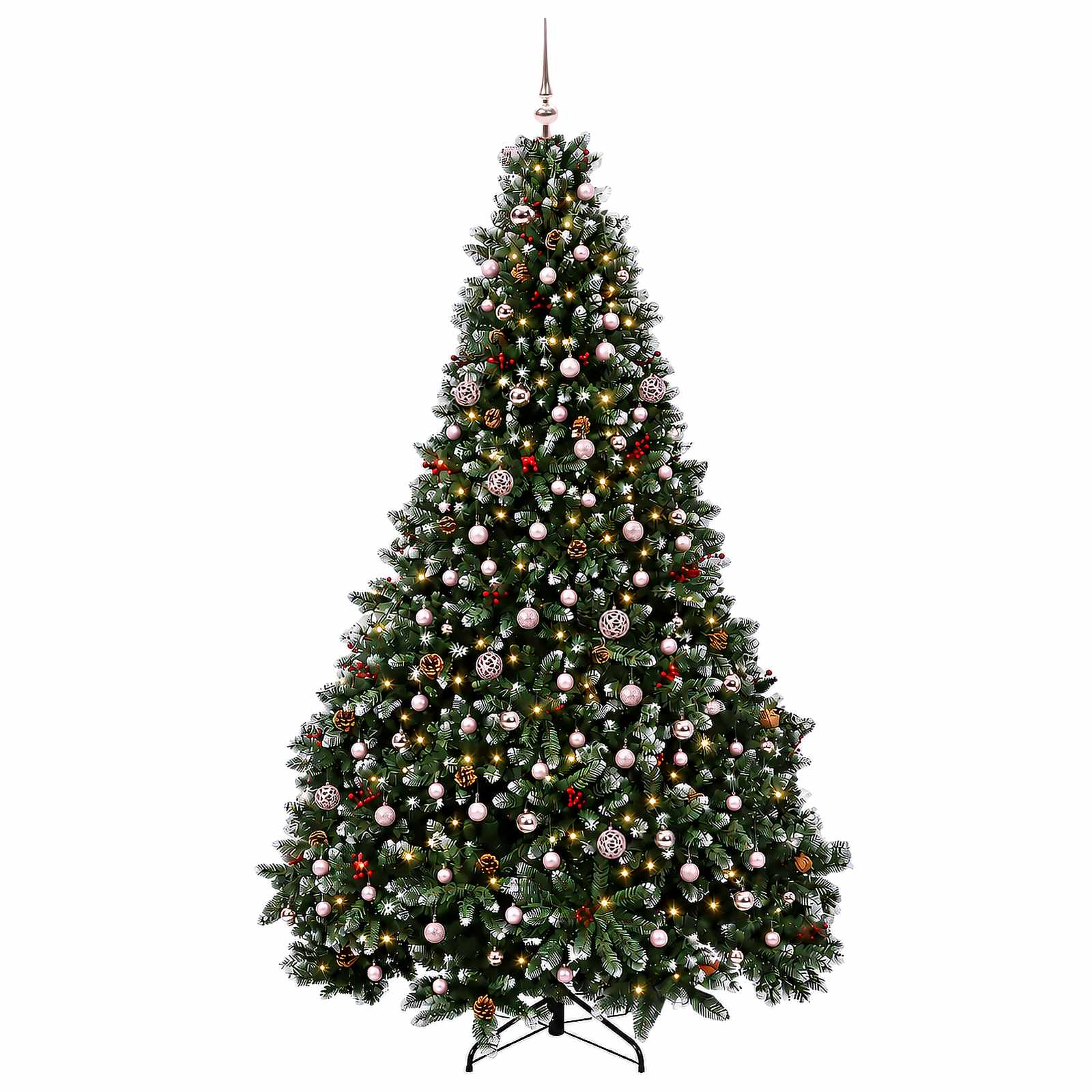 Umetno božično drevesce, zeleno, z bučkami 300 cm 600 LED