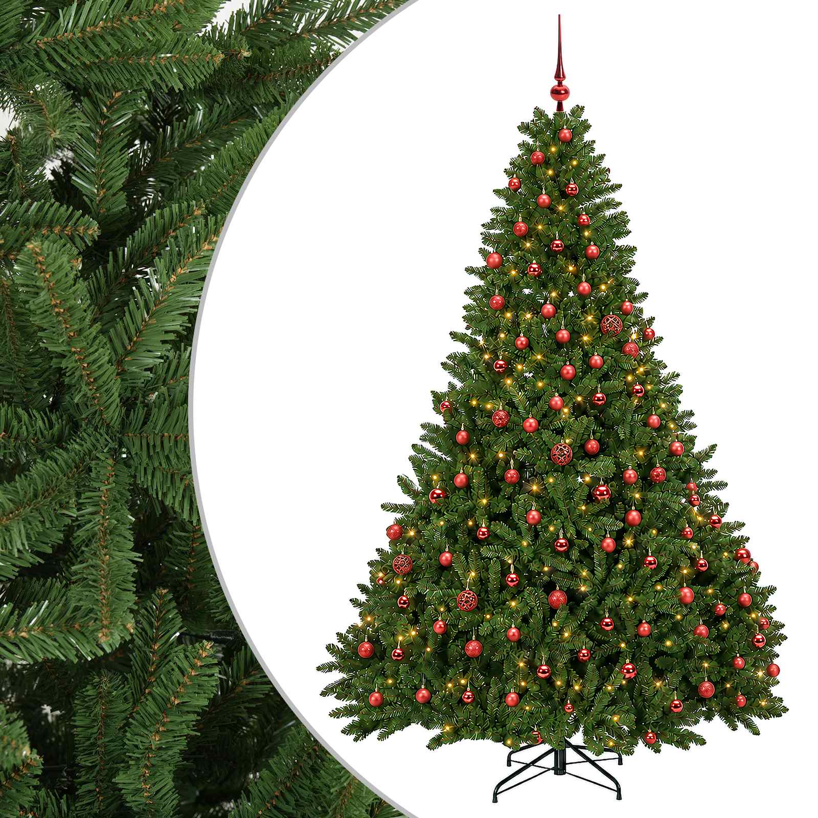 vidaXL Kunstkerstboom lichtgroen met kerstbal 270 cm 300 LED's Warmwit groen, foto 3