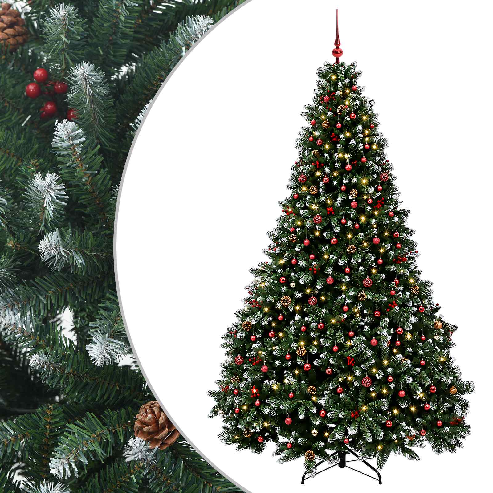 Umetno božično drevesce, zeleno, z okraski 300 cm 600 LED