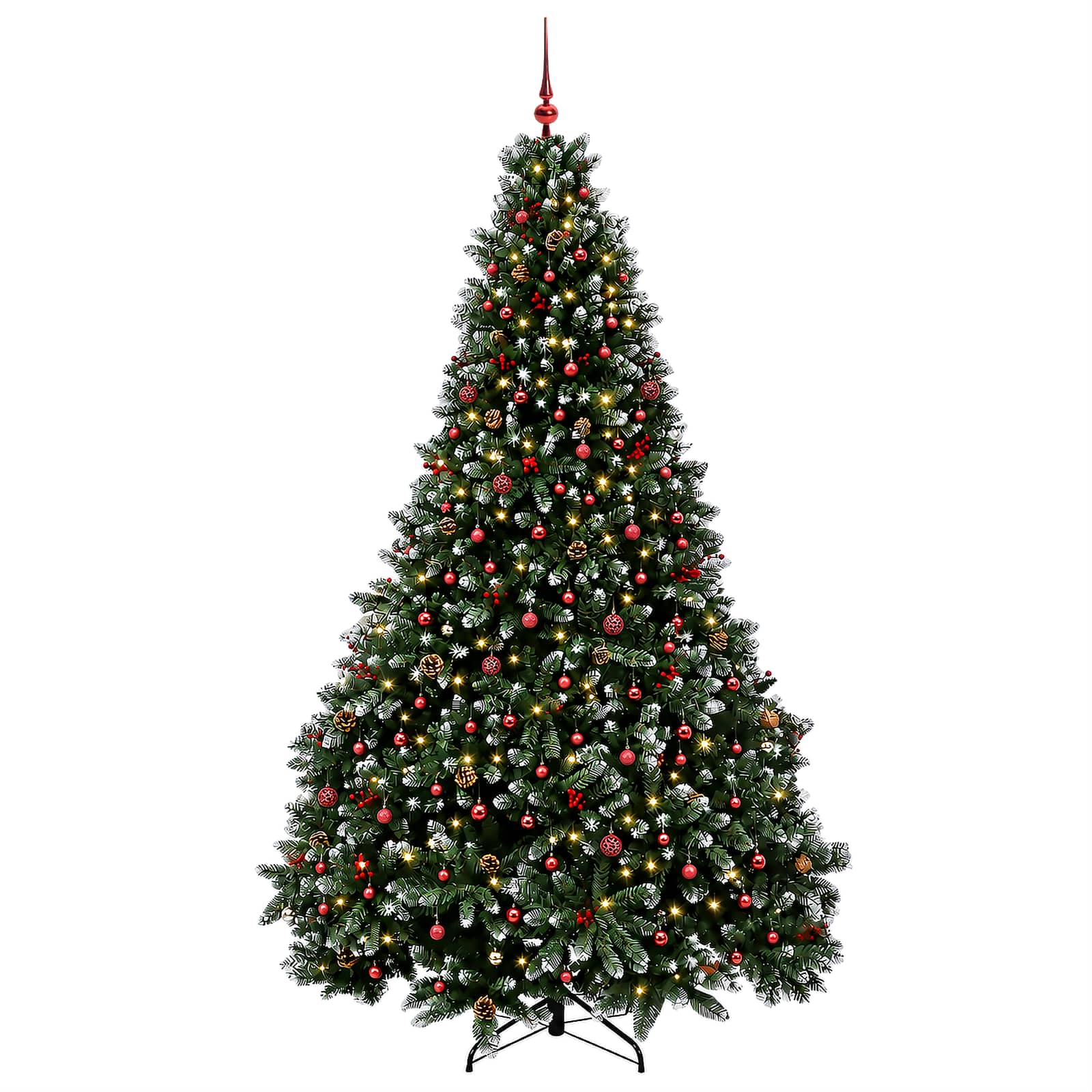 Umetno božično drevesce, zeleno, z okraski 300 cm 600 LED