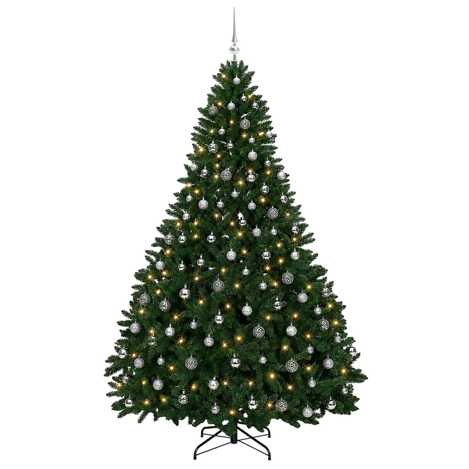 vidaXL Kunstkerstboom middengroen met kerstbal 270 cm 300 LED's groen, foto 4