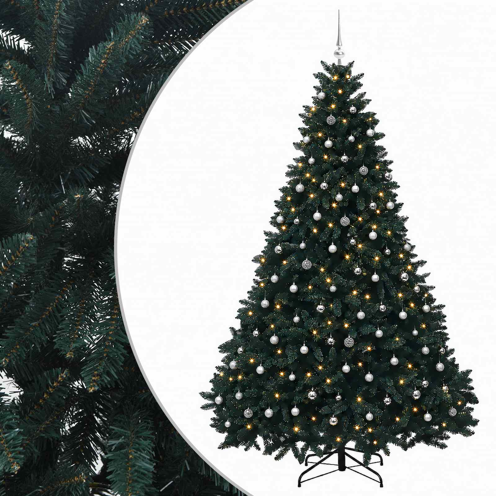 Umetno božično drevo, temno zeleno, z bunkicami 300 cm 600 LED