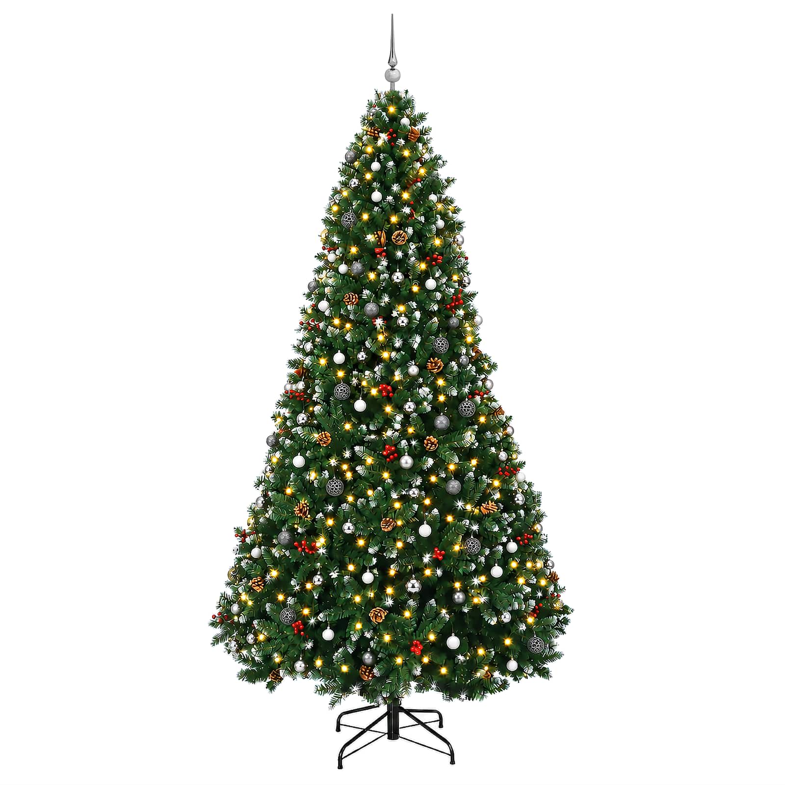 vidaXL Kunstkerstboom met Ballen 300 cm 300 LED's Warmwit groen, foto 4