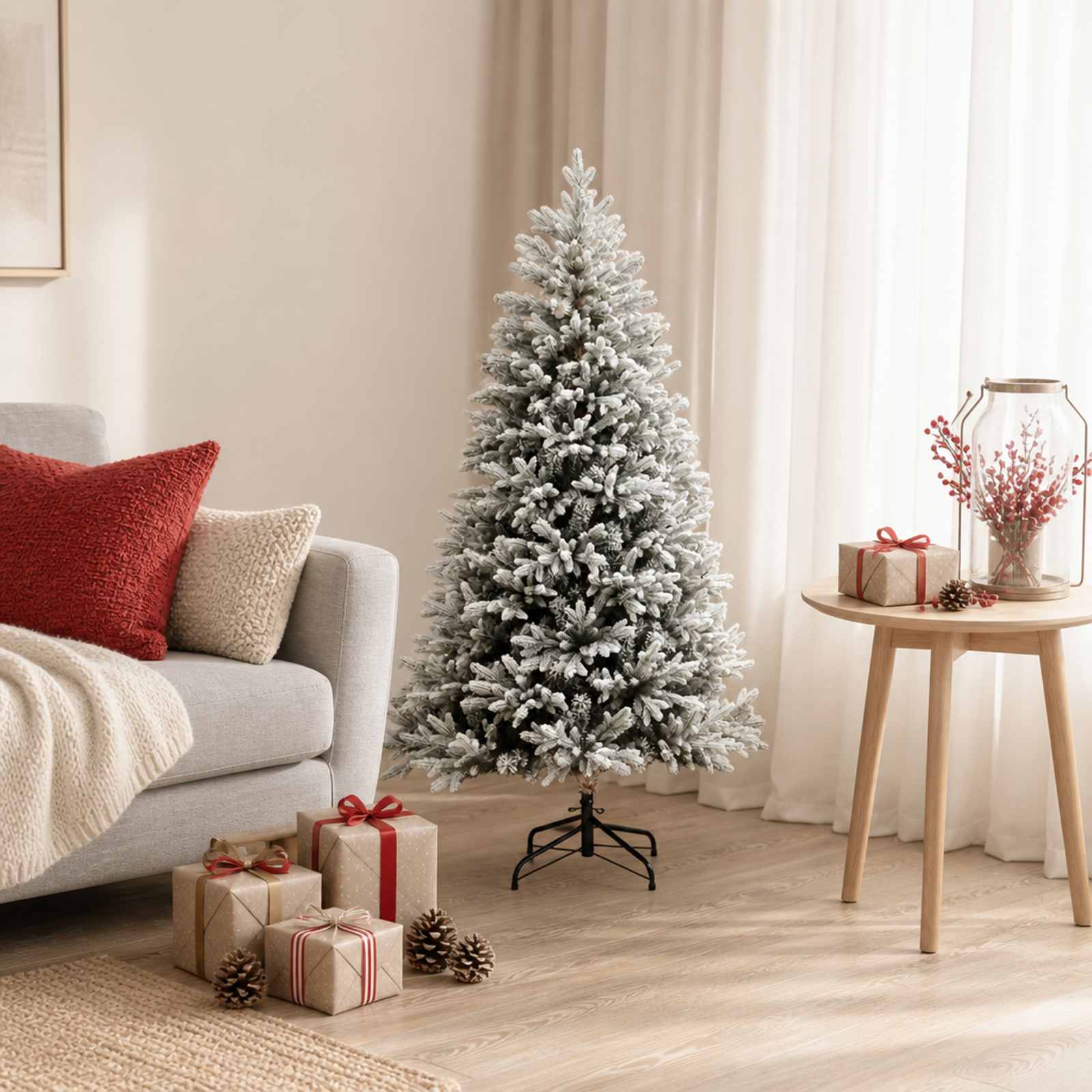 vidaXL Kunstigt Hinged Juletræ 120 cm PVC og metal Grøn og hvid