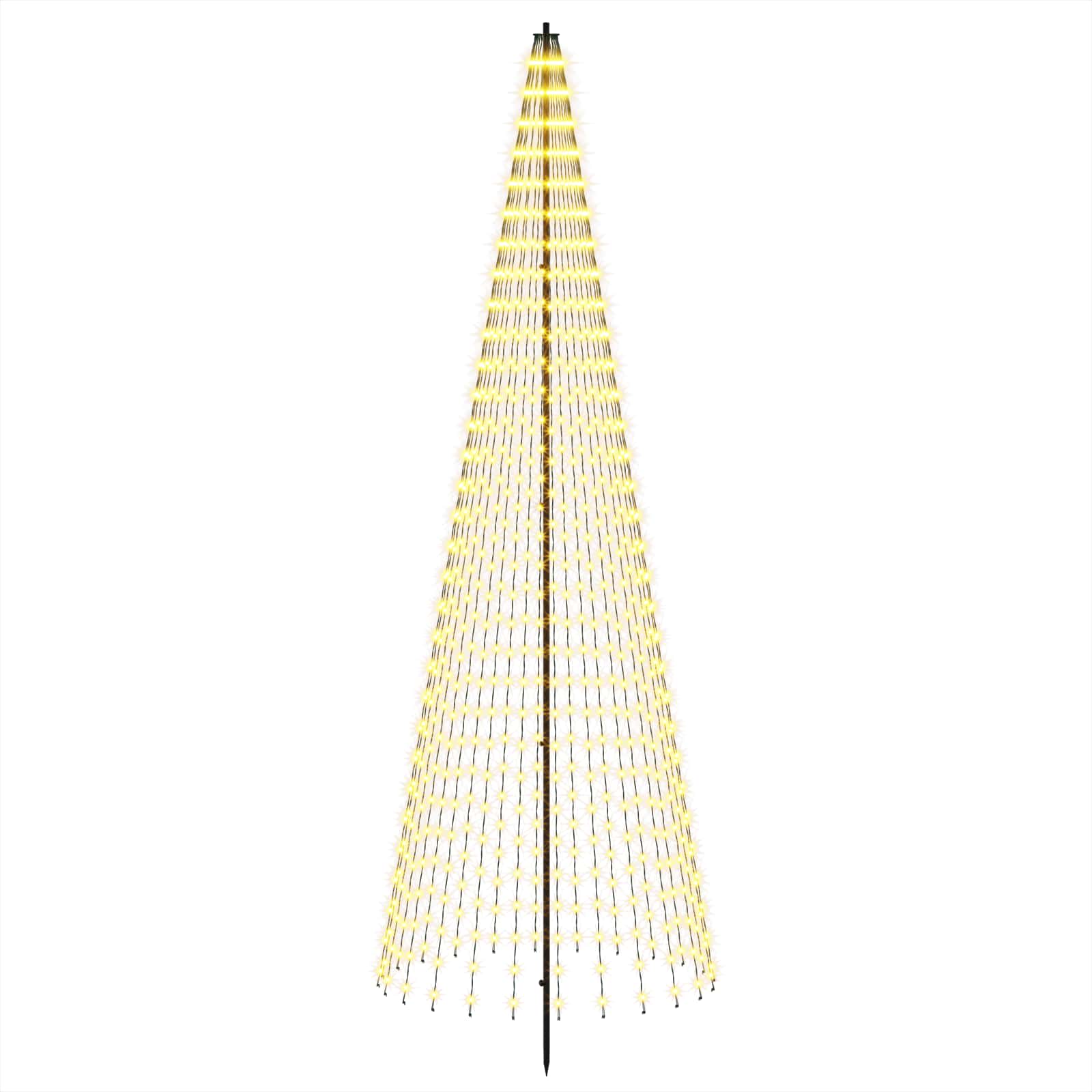LED božično drevesce 285 cm 744 LED Toplo bela elezo Črna