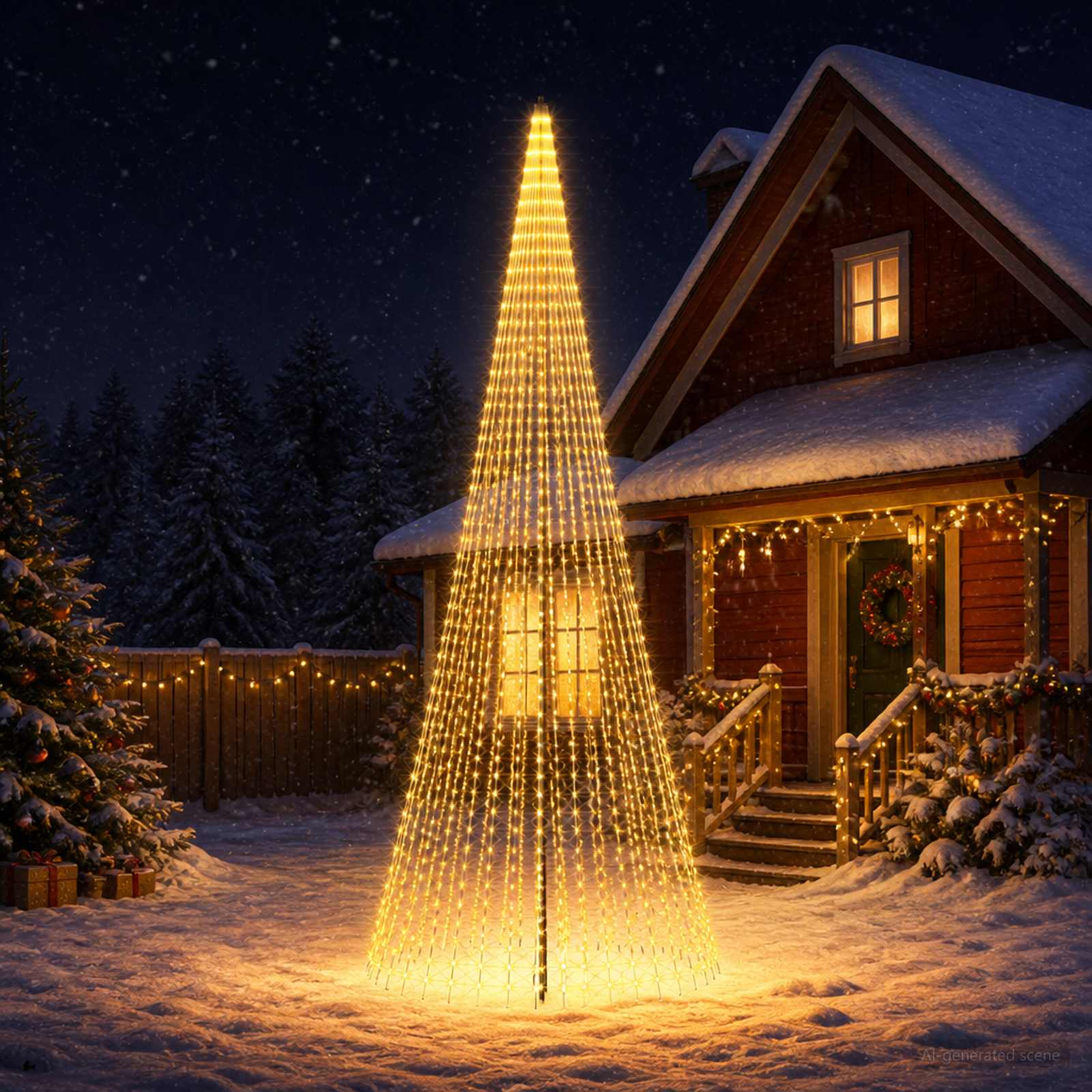 LED Kerstboom 485 cm 1632 LED's Warmwit IJzer Zwart