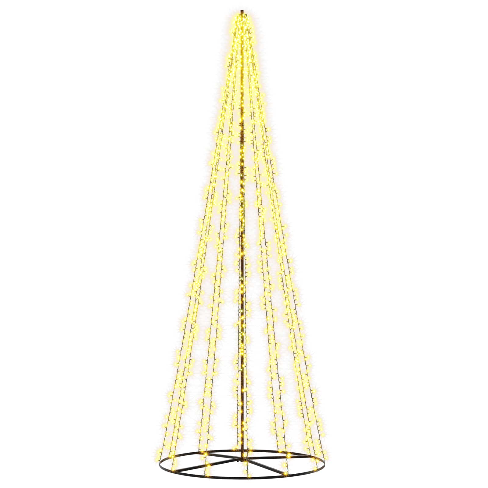 vidaXL LED vianočný stromček 385 cm 2460 LED Teplá biela Oceľ Čierna