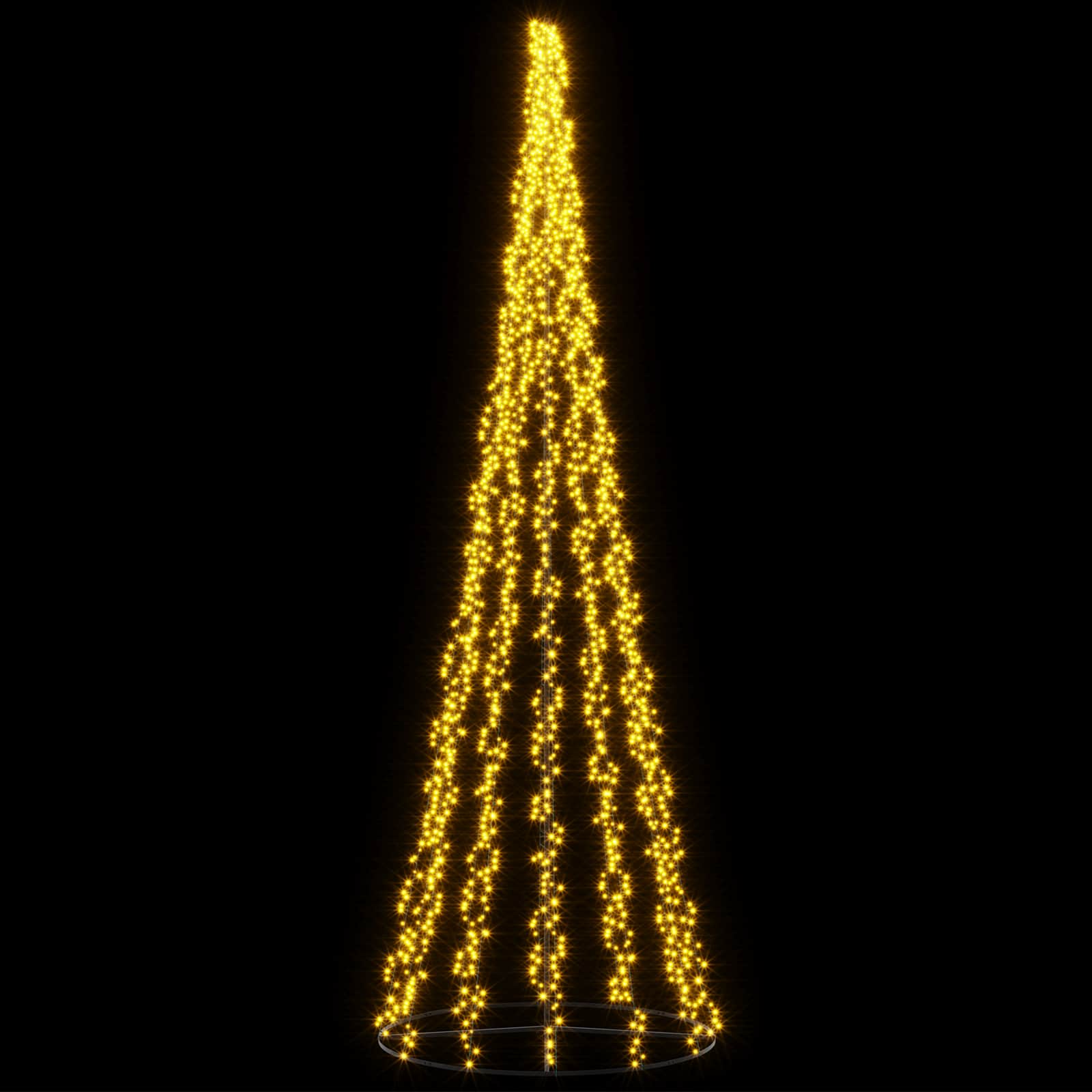 LED božično drevesce 485 cm 3000 LED Toplo bela Jeklo Črna