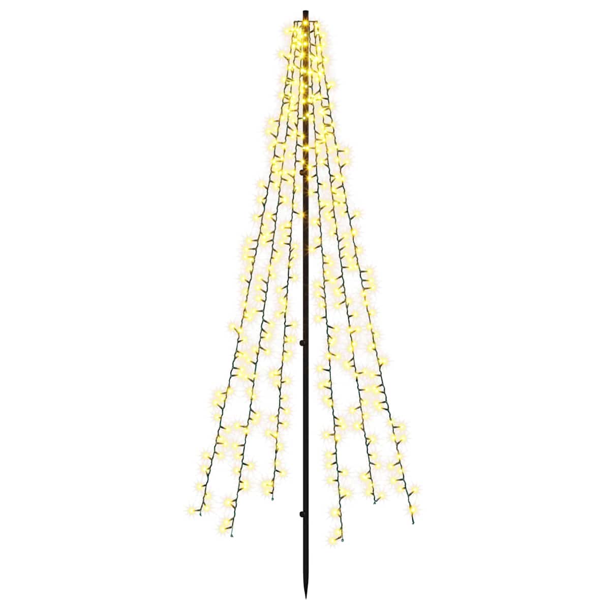 LED juletræ 165 cm 540 LED'er Varm hvid Stål Sort - Billede 2