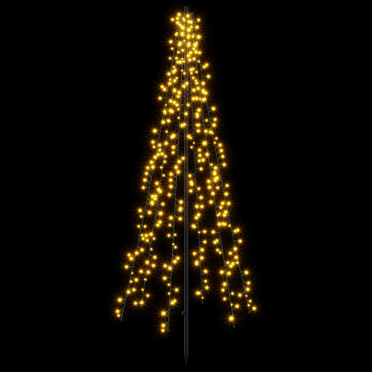 LED juletræ 165 cm 540 LED'er Varm hvid Stål Sort - Billede 3