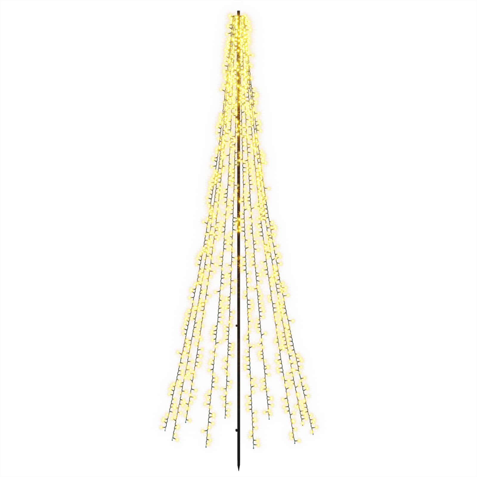 LED božično drevesce 285 cm 1550 LED Toplo bela Jeklo Črna