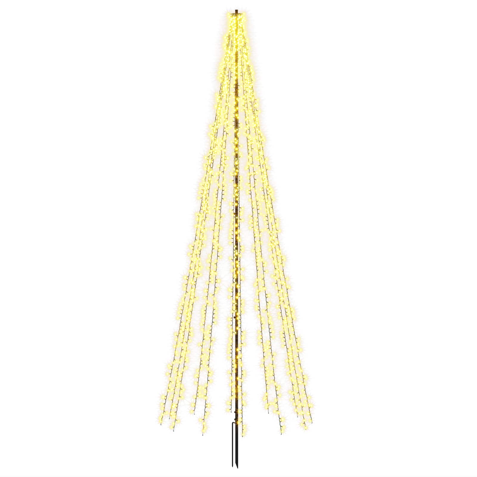 LED božično drevesce 385 cm 2460 LED Toplo bela Jeklo Črna