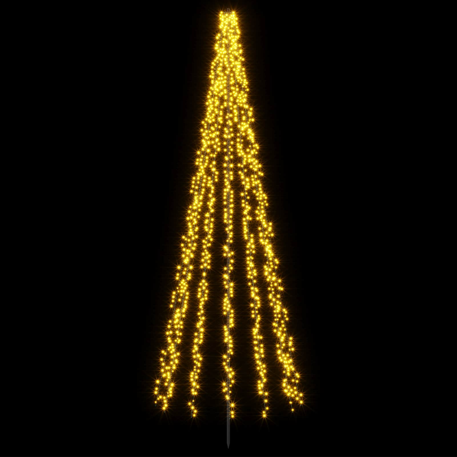 LED božično drevesce 385 cm 2460 LED Toplo bela Jeklo Črna