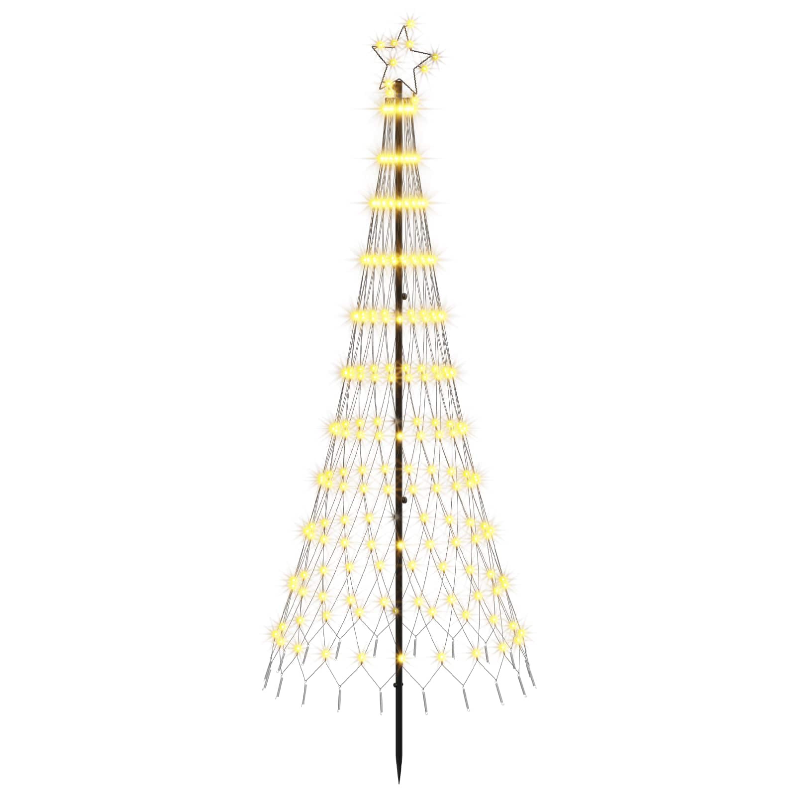 LED božično drevesce 180 cm 230 LED Toplo bela elezo Črna