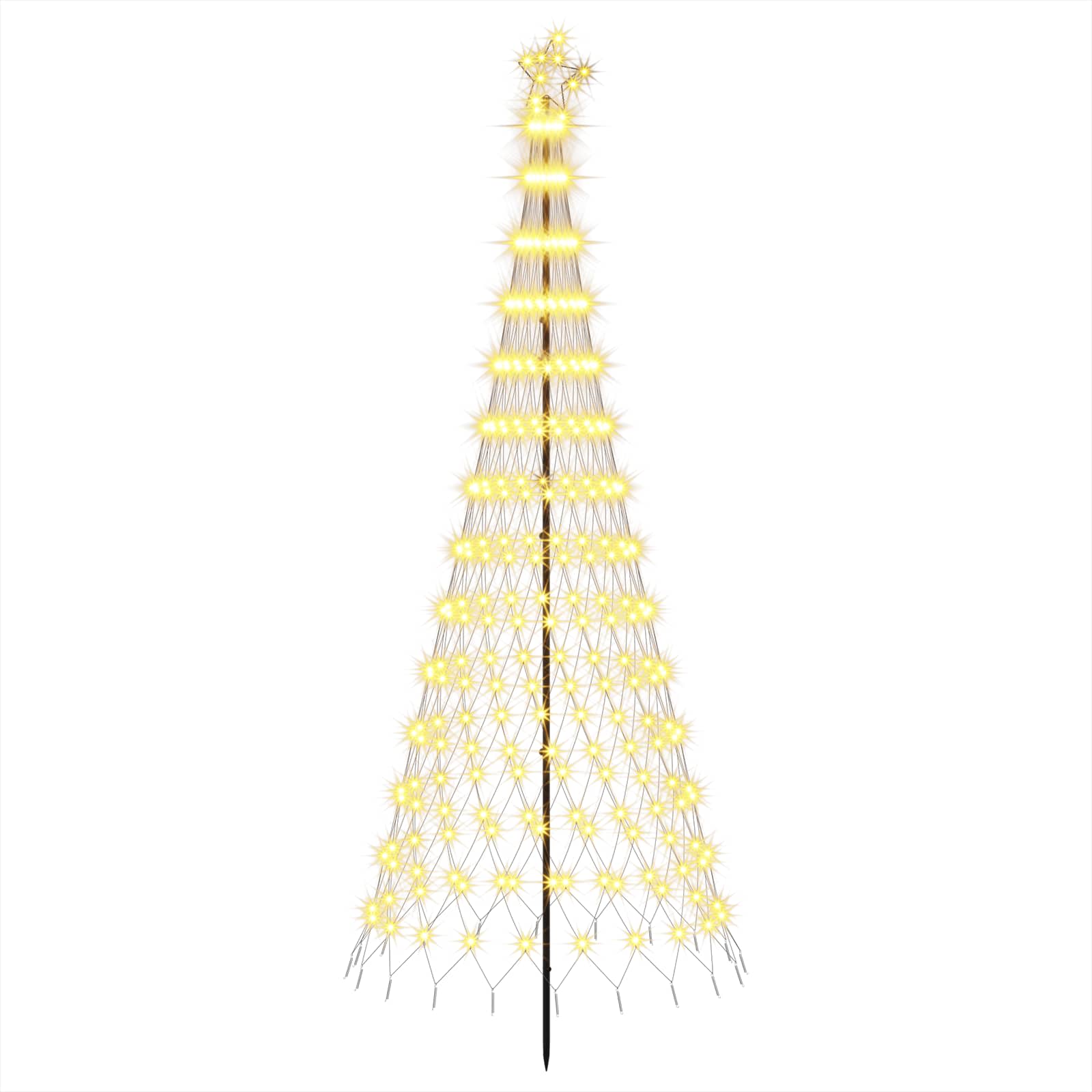 vidaXL LED vianočný stromček 250 cm 290 LED Teplá biela Železo Čierna