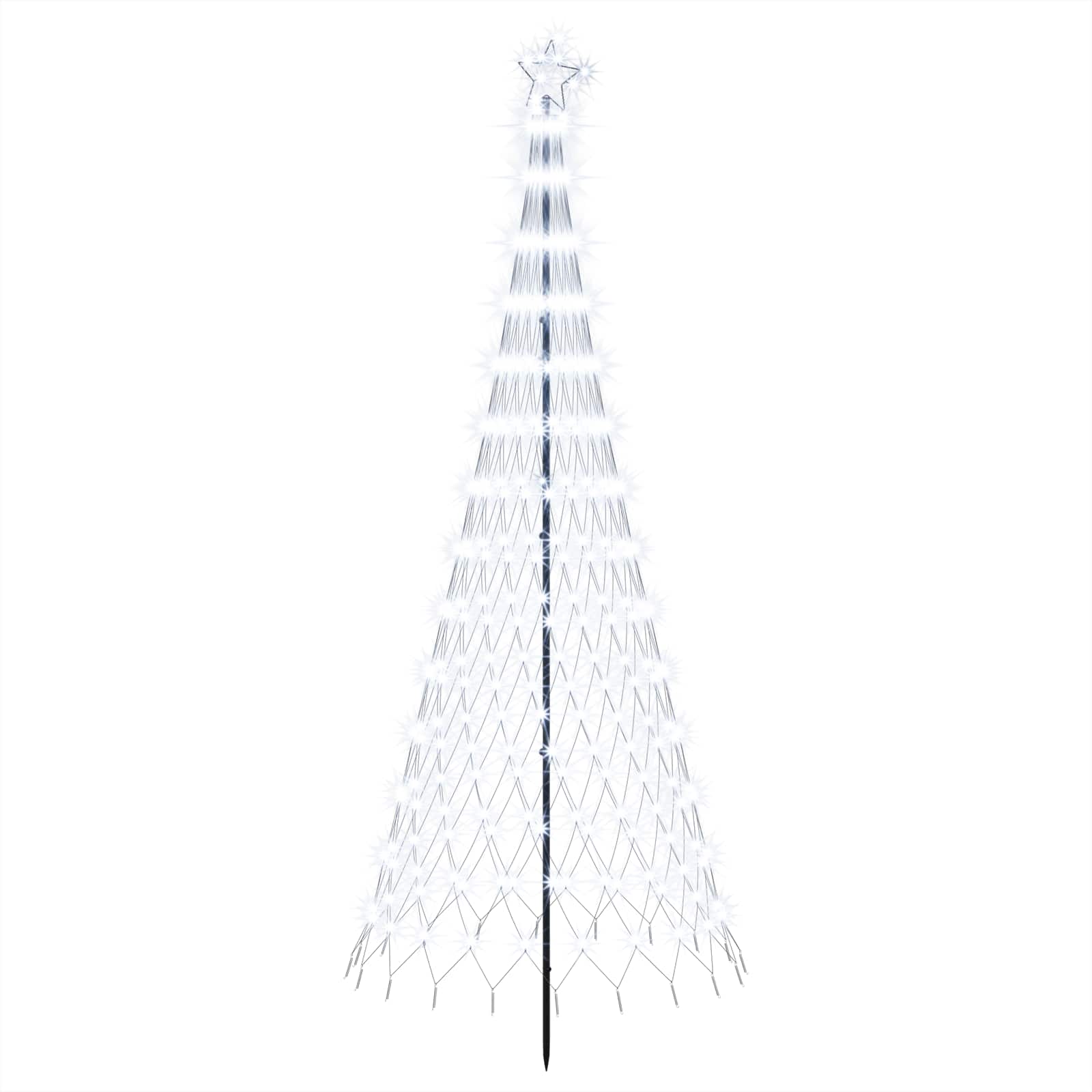 LED božično drevesce 250 cm 290 LED Hladno bela elezo Črna