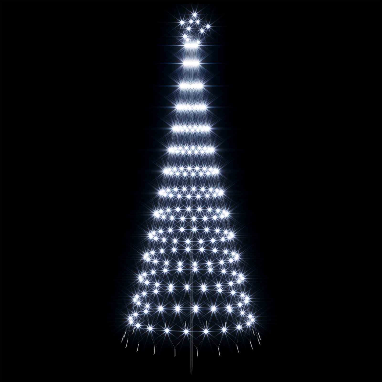 LED božično drevesce 250 cm 290 LED Hladno bela elezo Črna