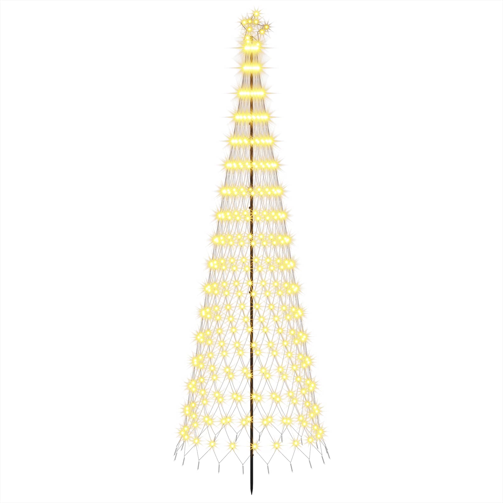 LED božično drevesce 300 cm 350 LED Toplo bela elezo Črna