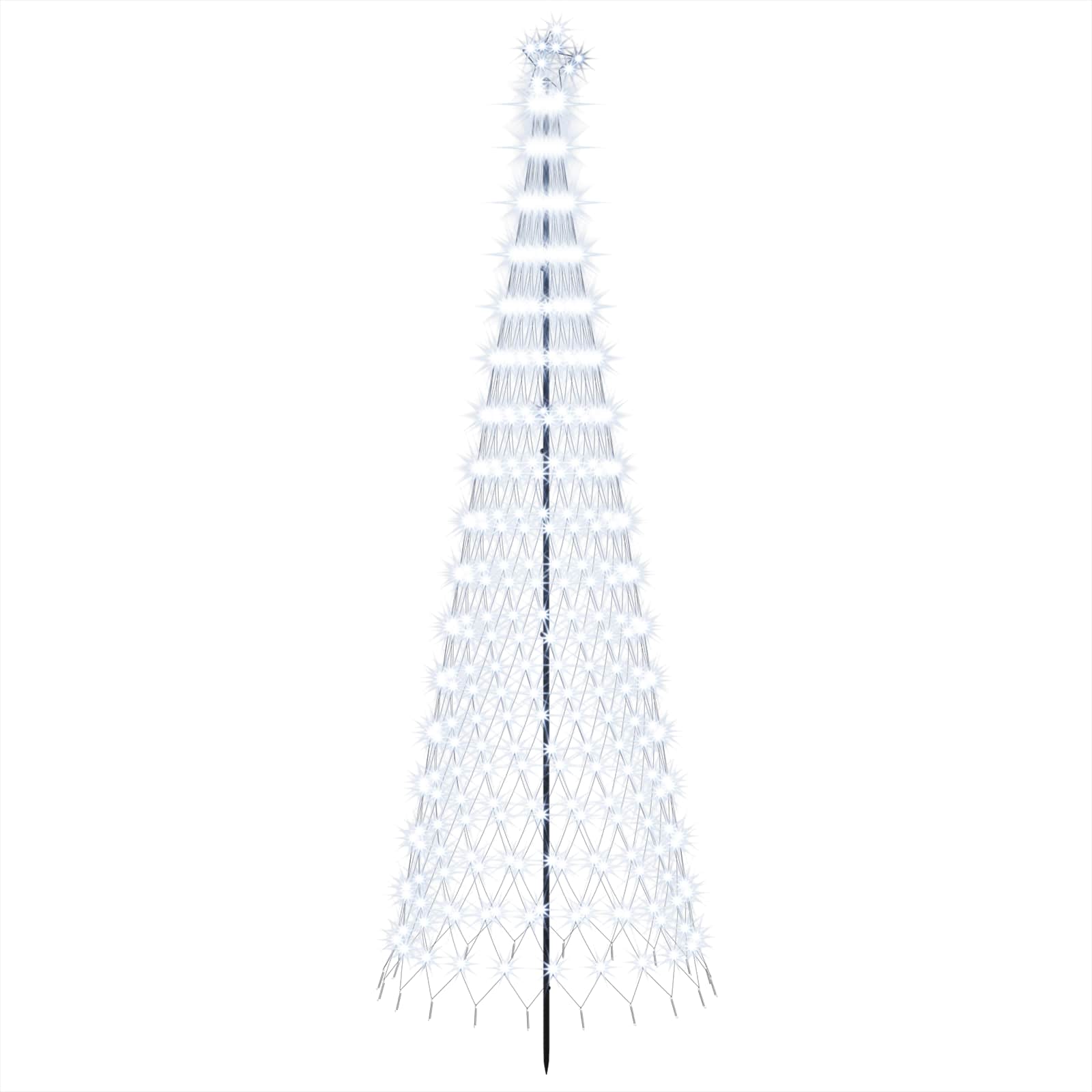 LED božično drevesce 300 cm 350 LED Hladno bela elezo Črna