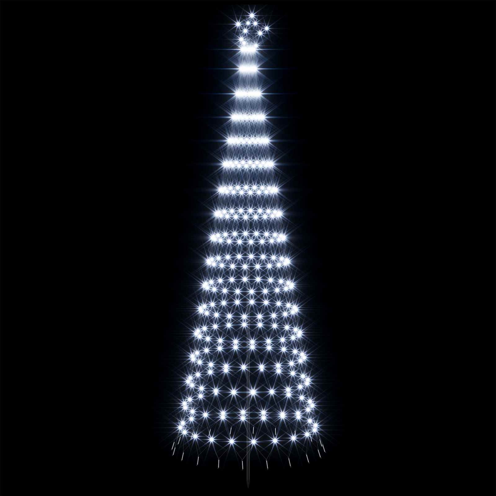 LED božično drevesce 300 cm 350 LED Hladno bela elezo Črna