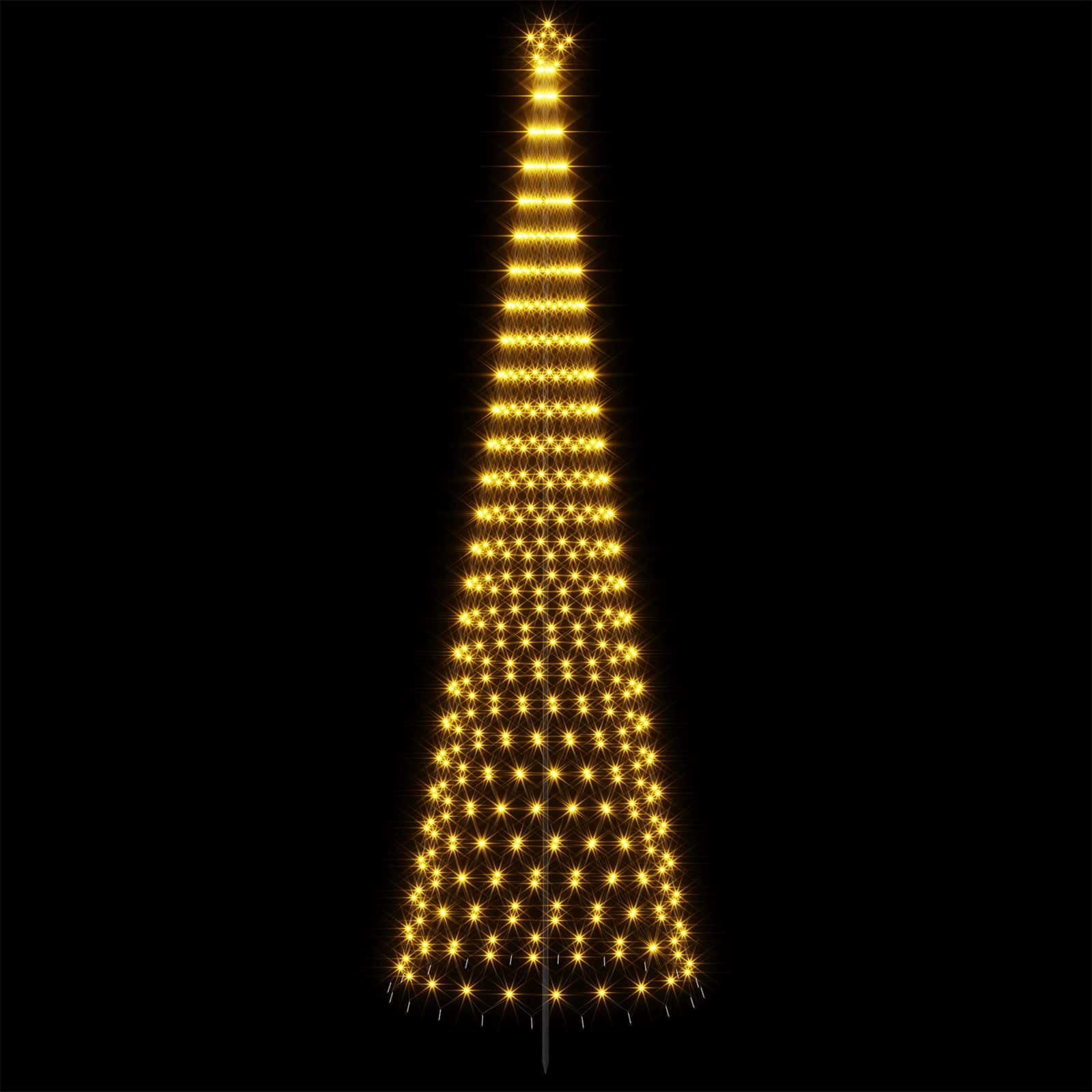 LED božično drevesce 500 cm 550 LED Toplo bela elezo Črna