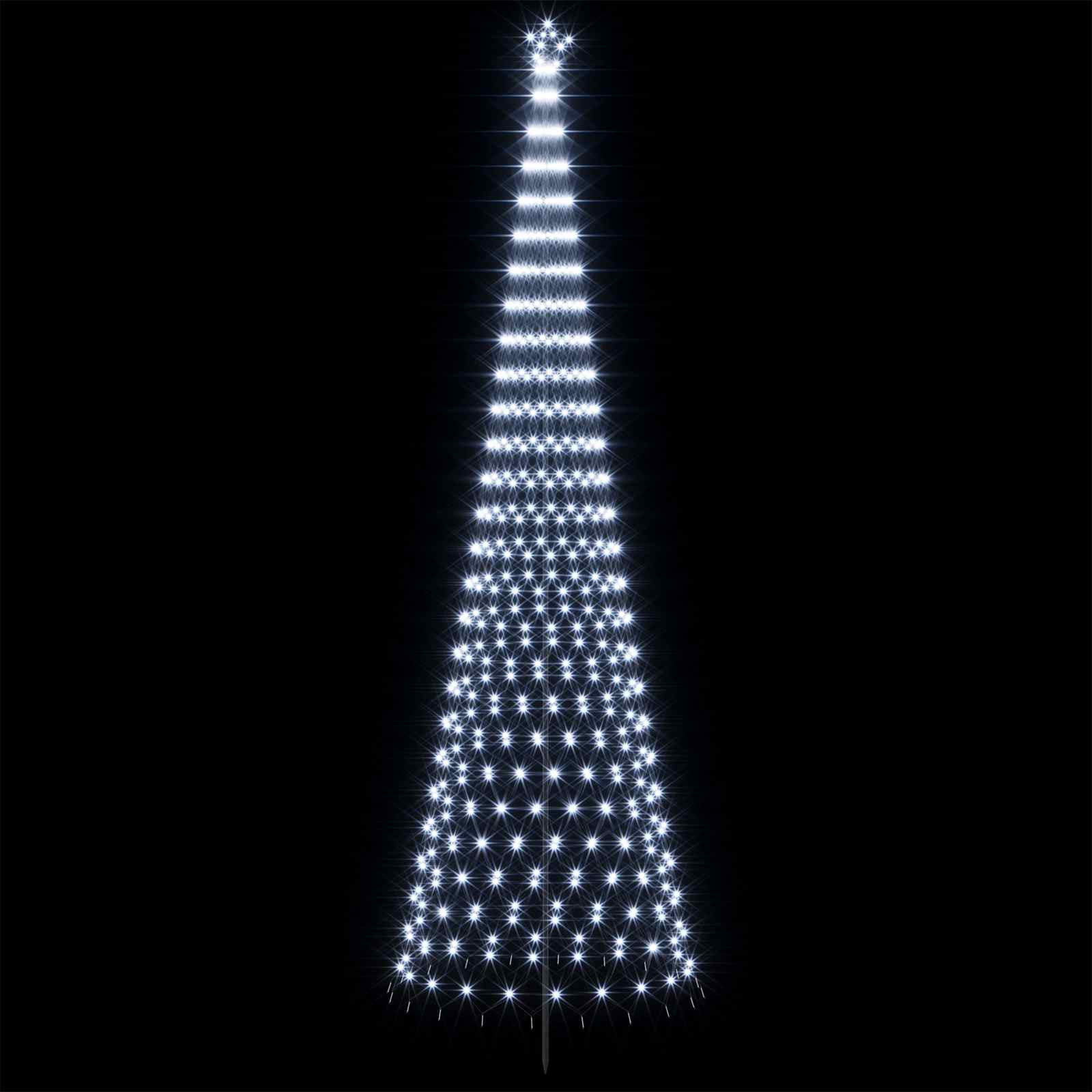 LED božično drevesce 500 cm 550 LED Hladno bela elezo Črna
