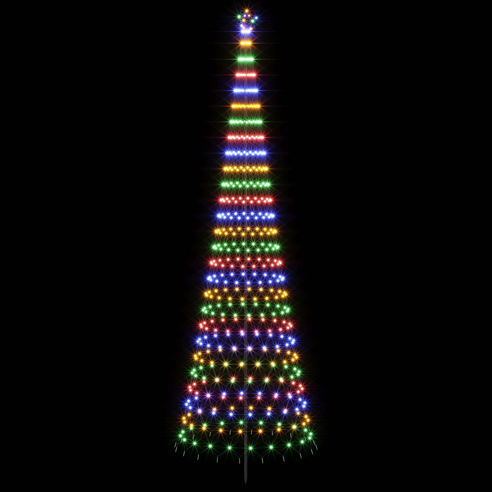 LED božično drevesce 500 cm 550 LED Večbarvno elezo Črna